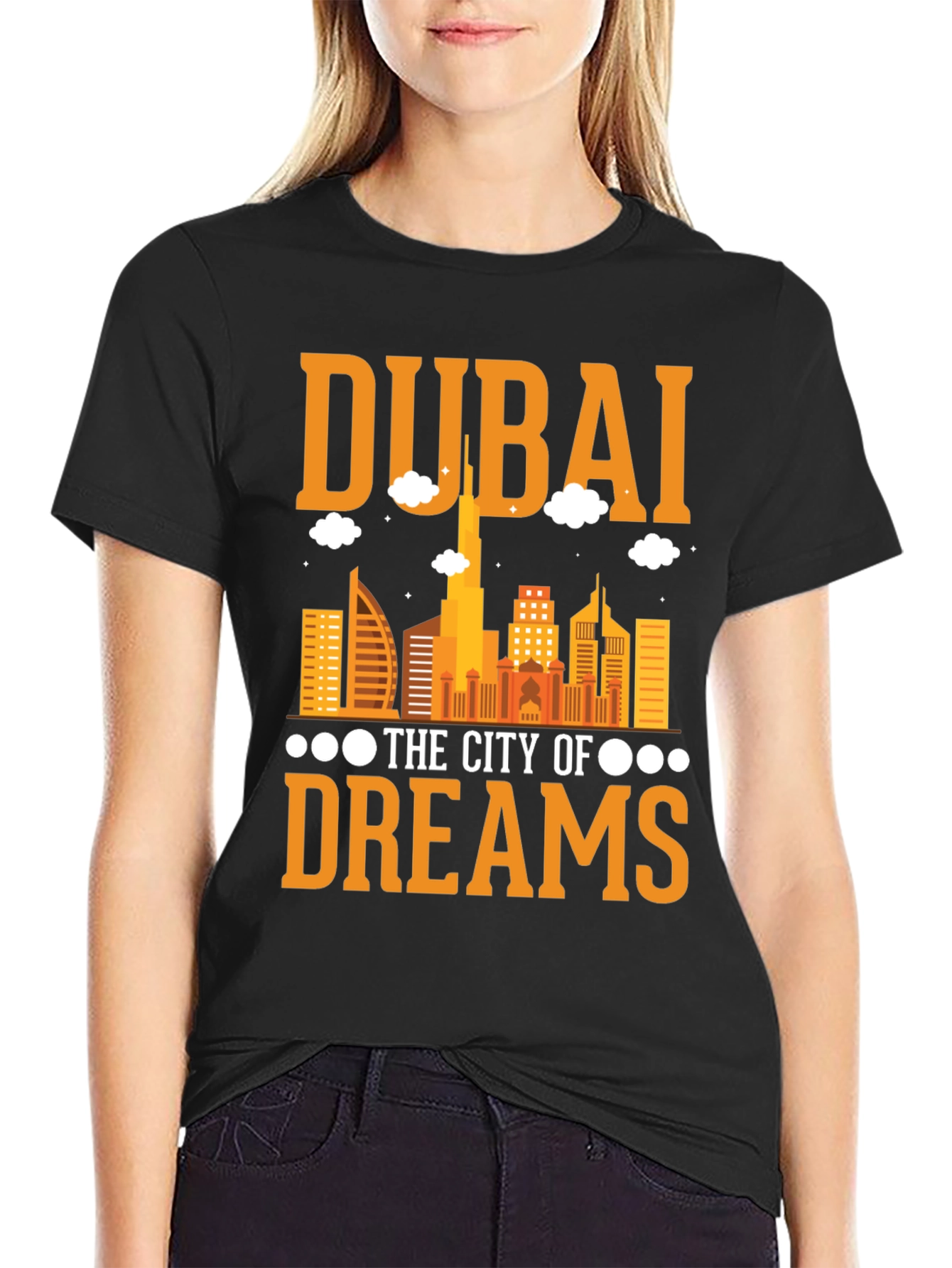 Dubai City of Dreams Graphic Tee - Black