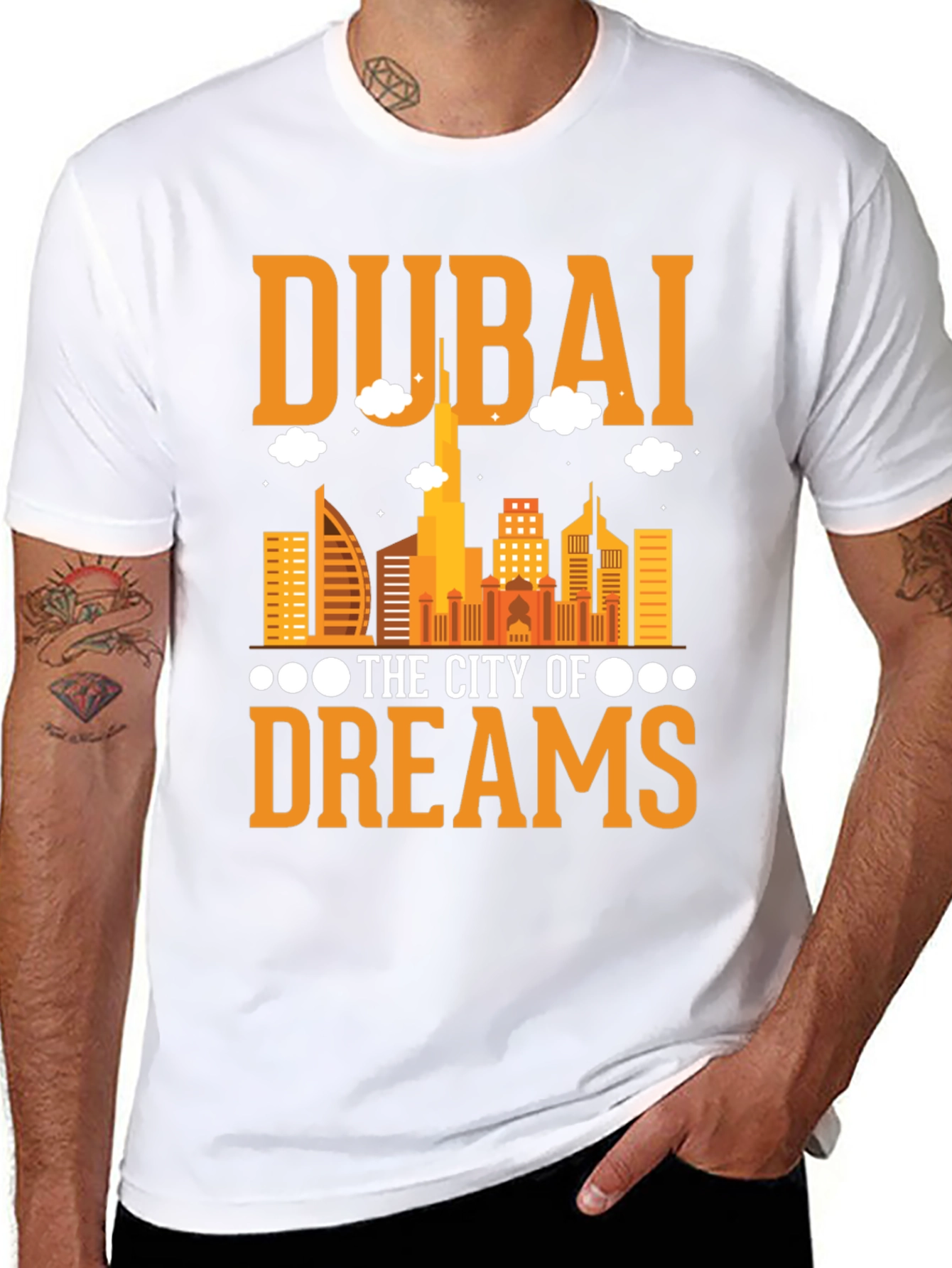 Dubai City of Dreams Graphic Tee - Black