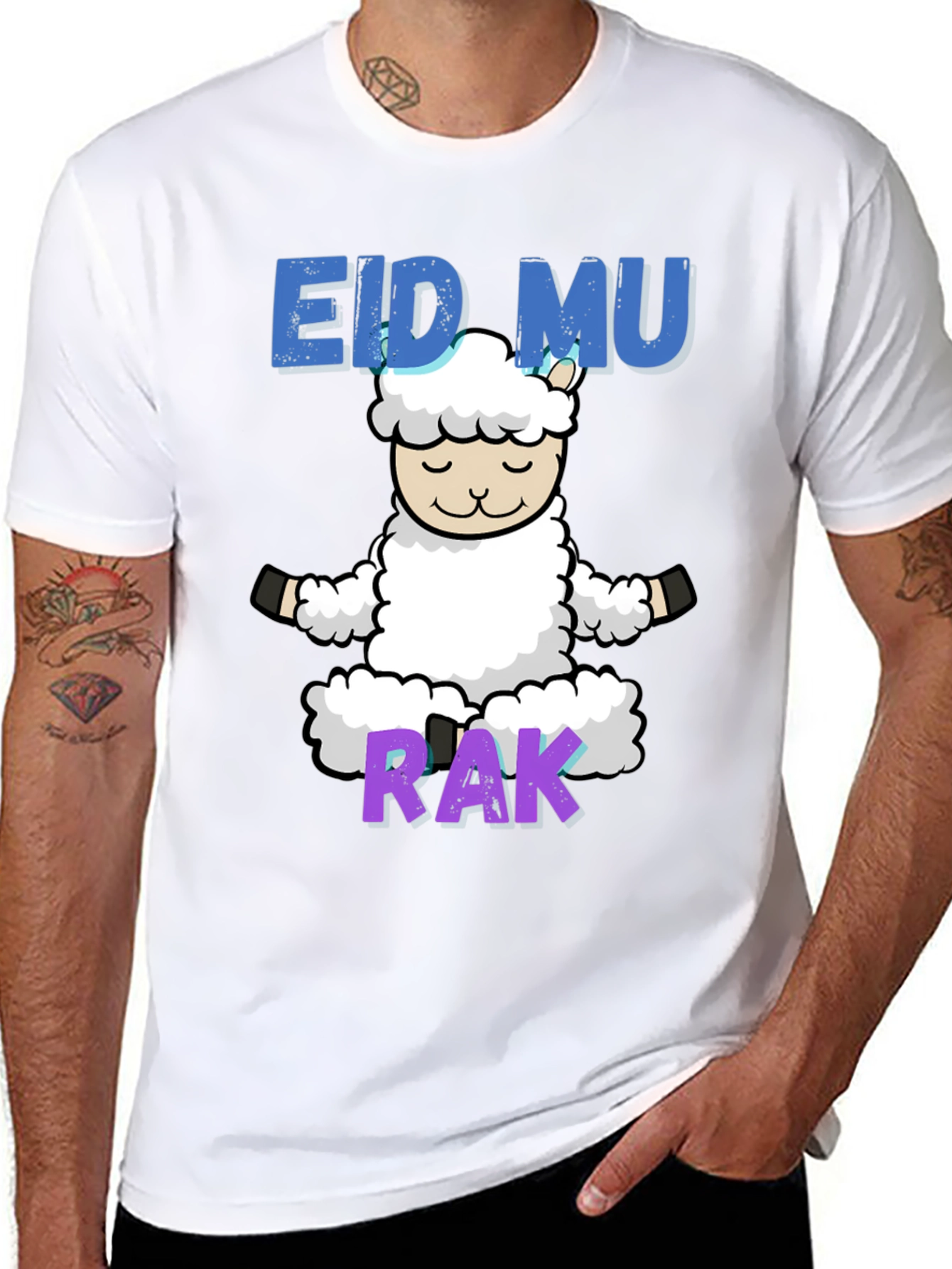 Eid Mubarak Yoga Lamb T-Shirt