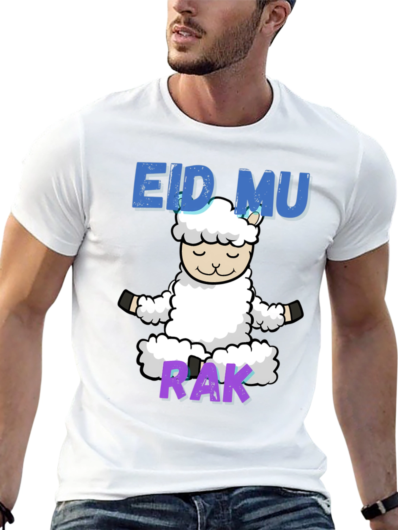 Eid Mubarak Yoga Lamb T-Shirt