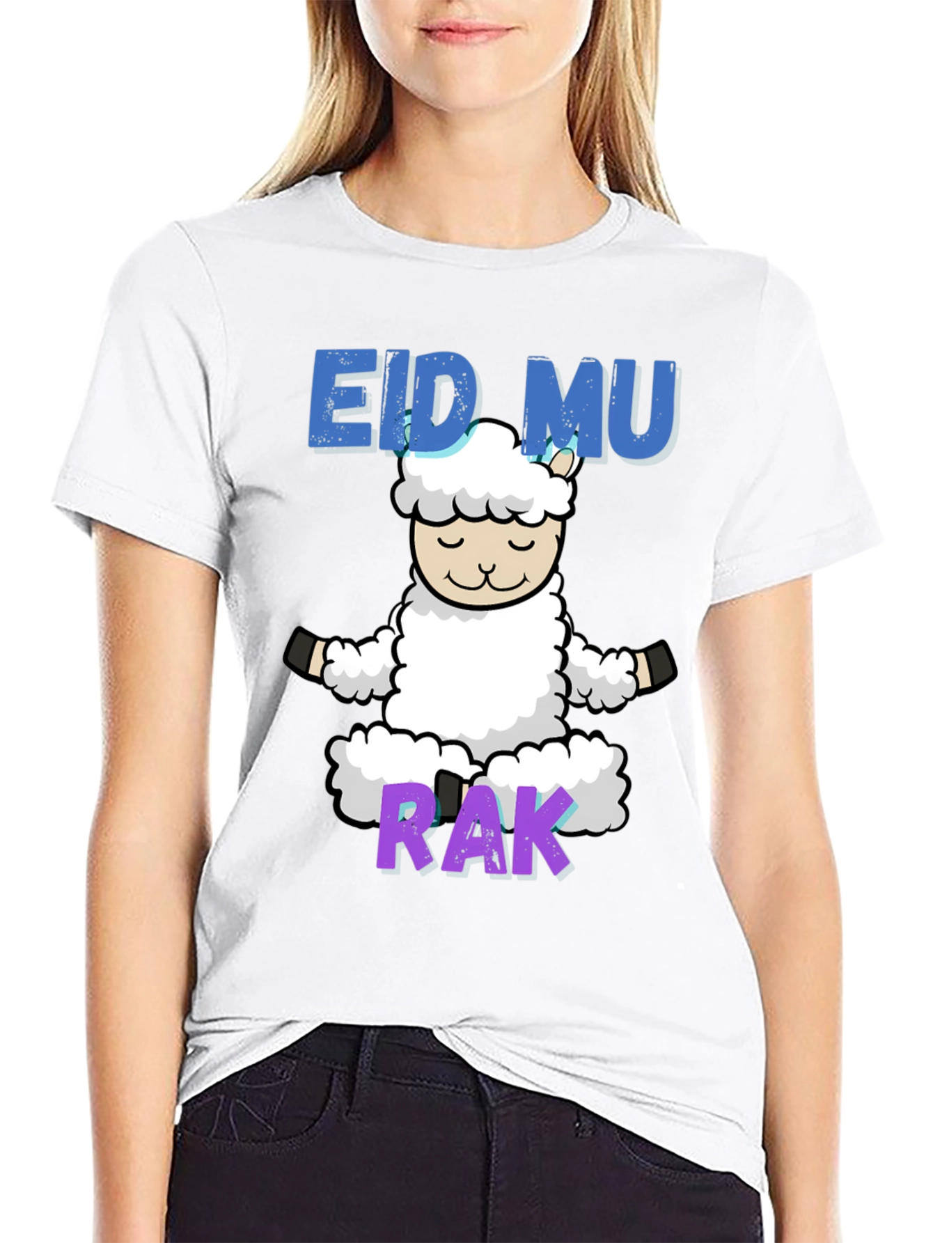 Eid Mubarak Yoga Lamb T-Shirt