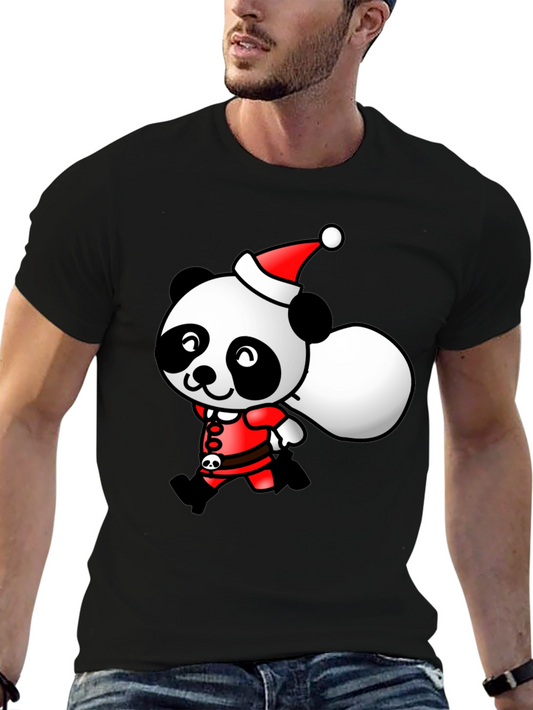 Festive Panda Santa T-Shirt