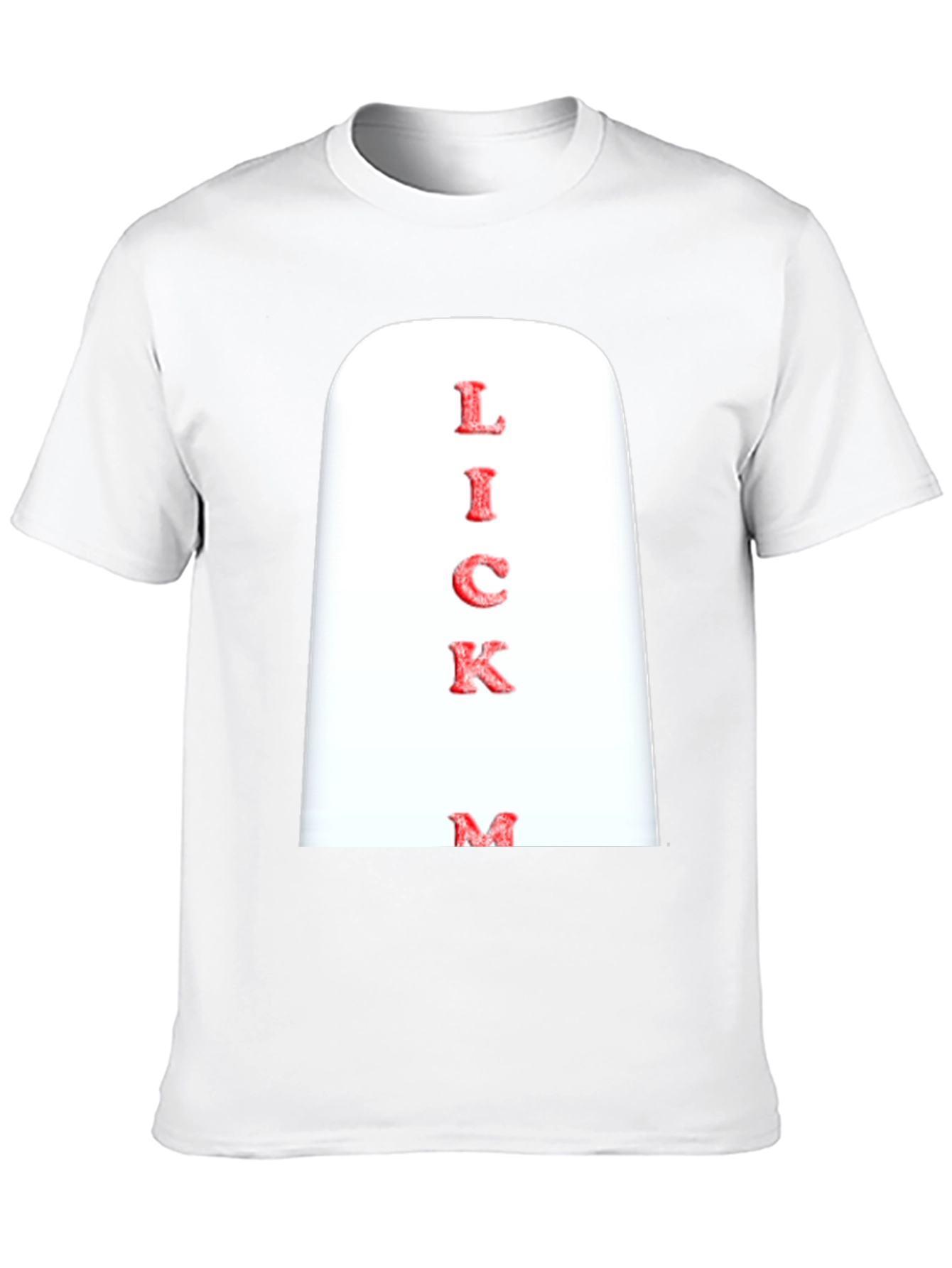 Novelty Lick Me Graphic Print Black T-Shirt
