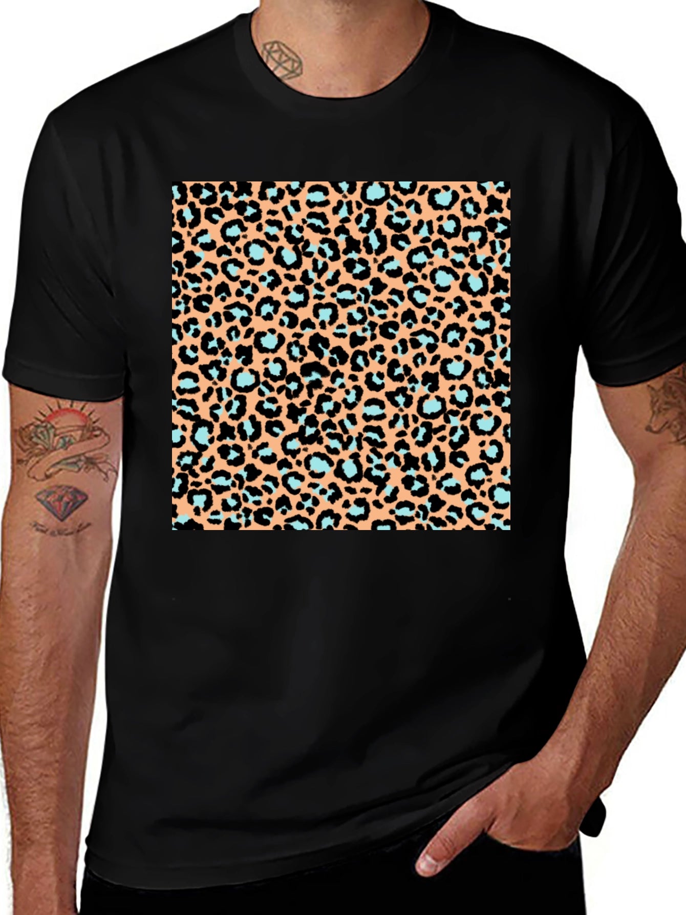 Leopard Print T-Shirt - Black