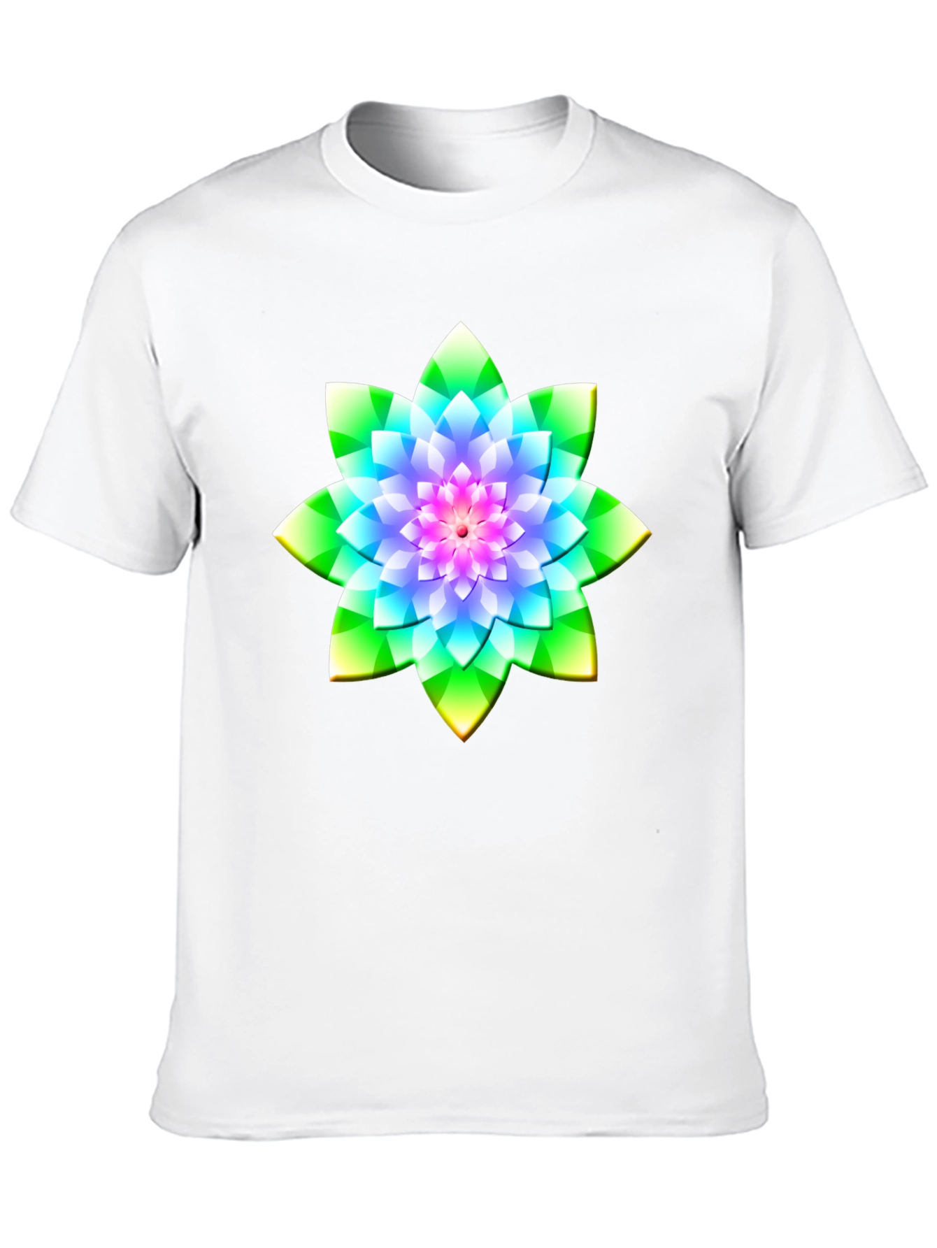 Floral Mandala Graphic Tee - Soft Black Cotton