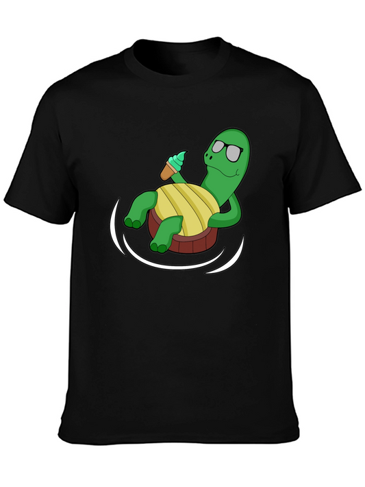 Cool Turtle in Tube Graphic T-Shirt