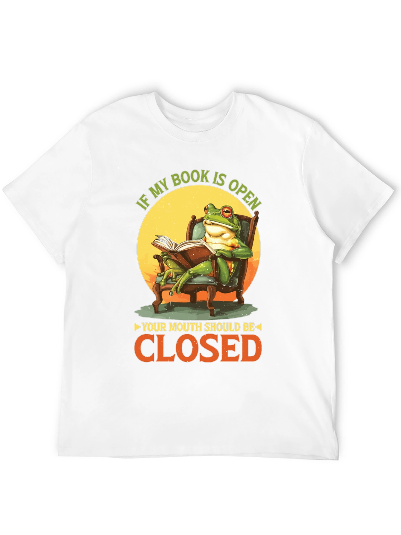 Funny Frog Reading Book Graphic T-Shirt