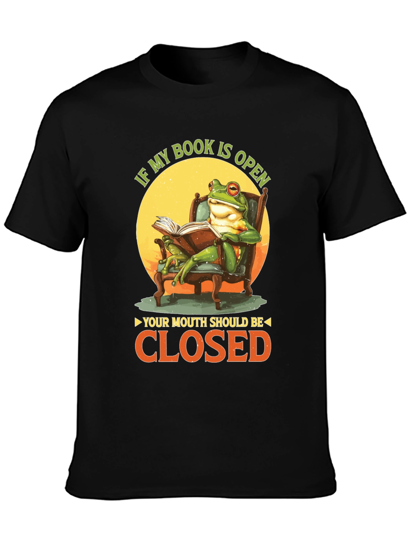 Funny Frog Reading Book Graphic T-Shirt