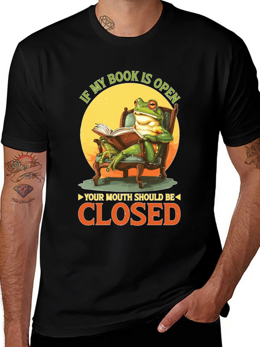 Funny Frog Reading Book Graphic T-Shirt