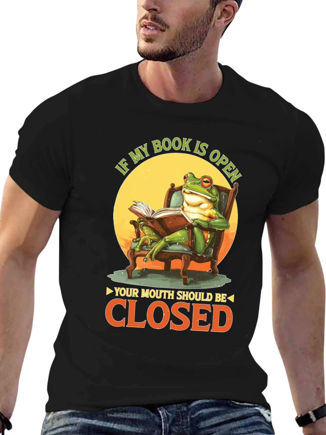 Funny Frog Reading Book Graphic T-Shirt