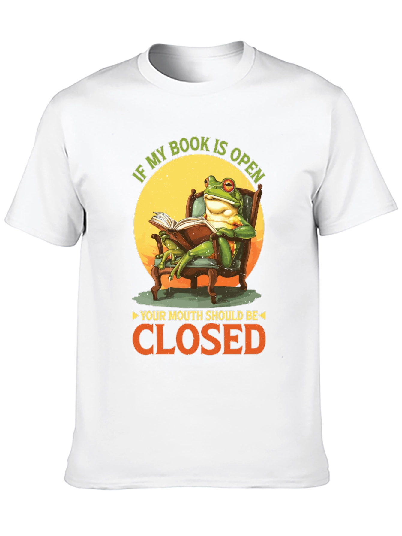 Funny Frog Reading Book Graphic T-Shirt