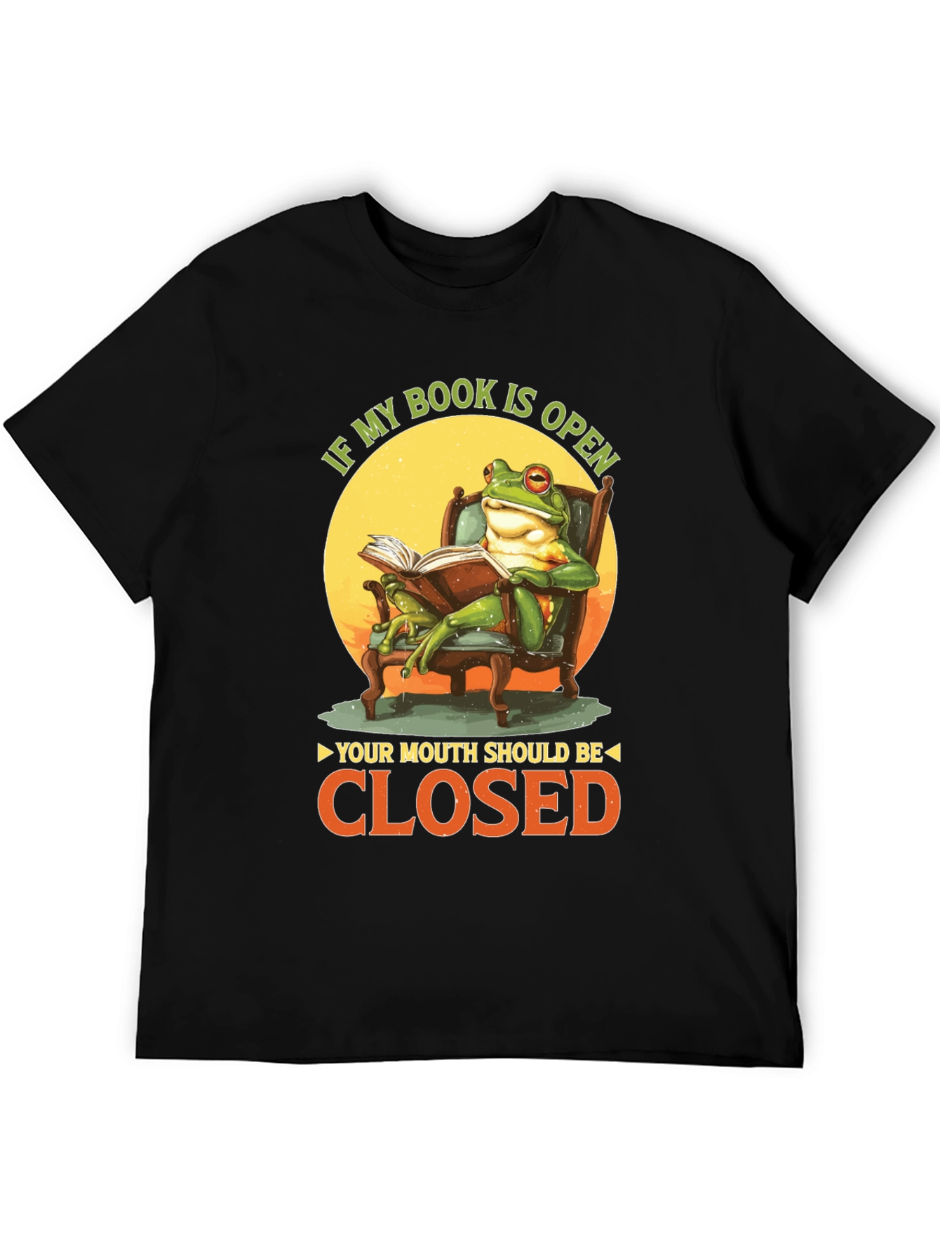 Funny Frog Reading Book Graphic T-Shirt