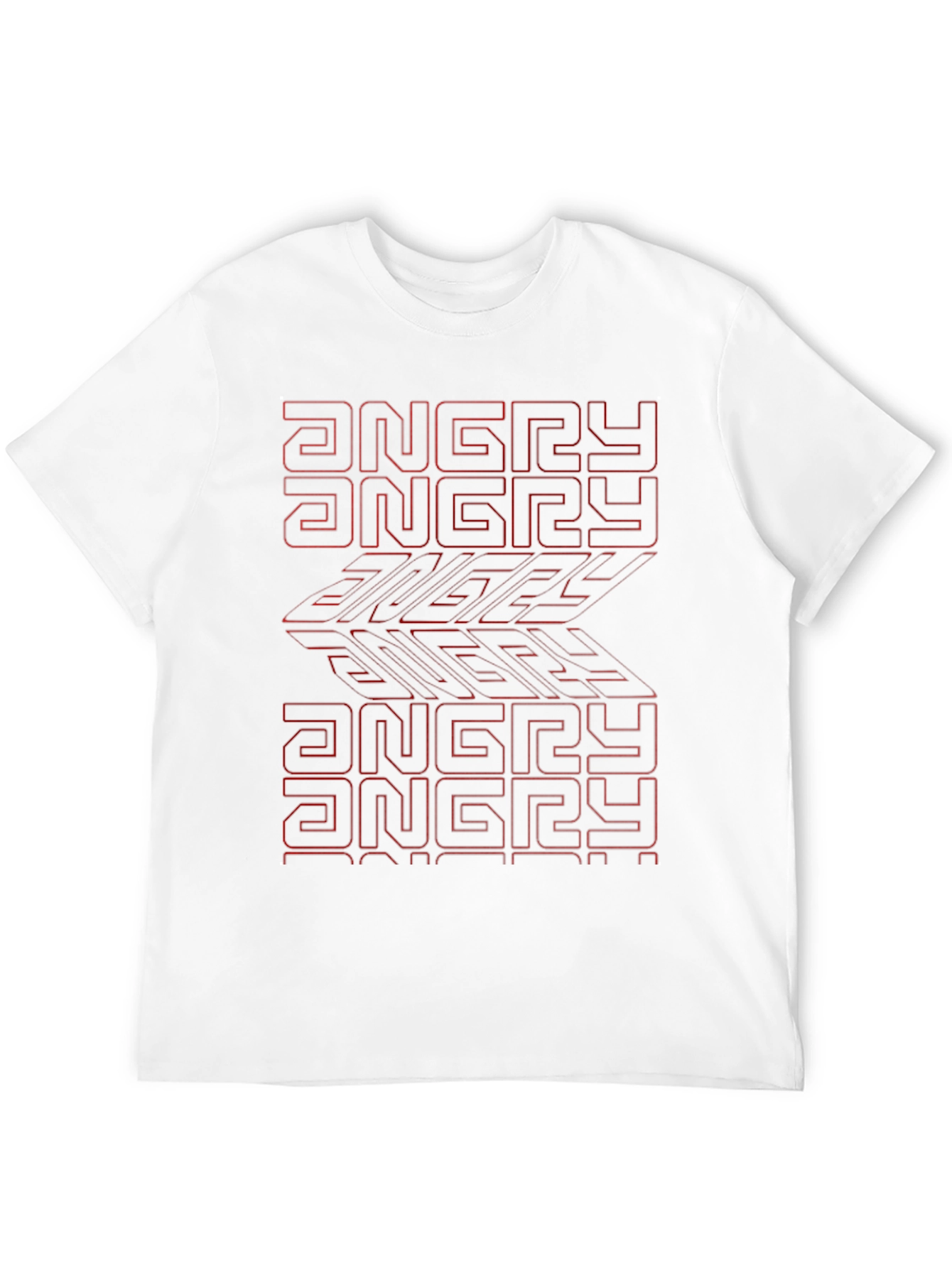 Edgy Graphic Tee - ANGRY Print Black T-Shirt
