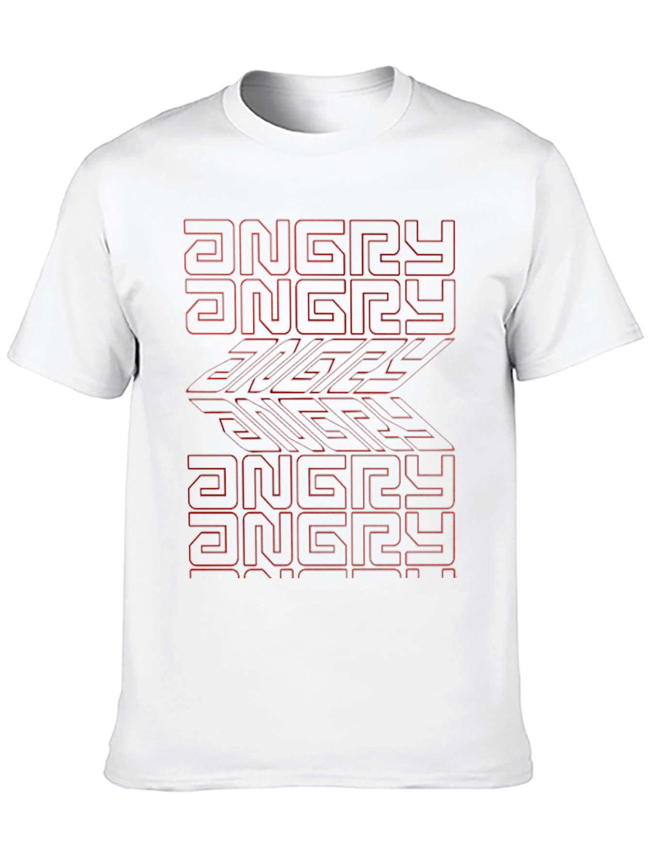 Edgy Graphic Tee - ANGRY Print Black T-Shirt