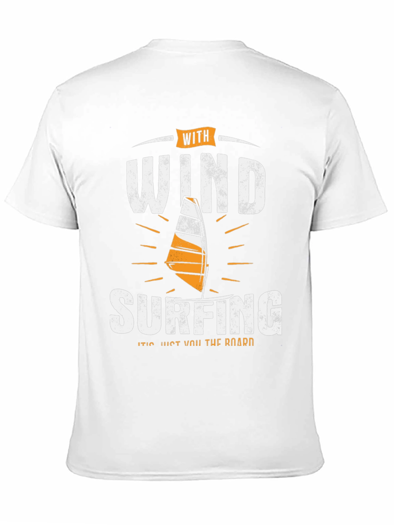 With Wind Surfing Mens Black T-Shirt