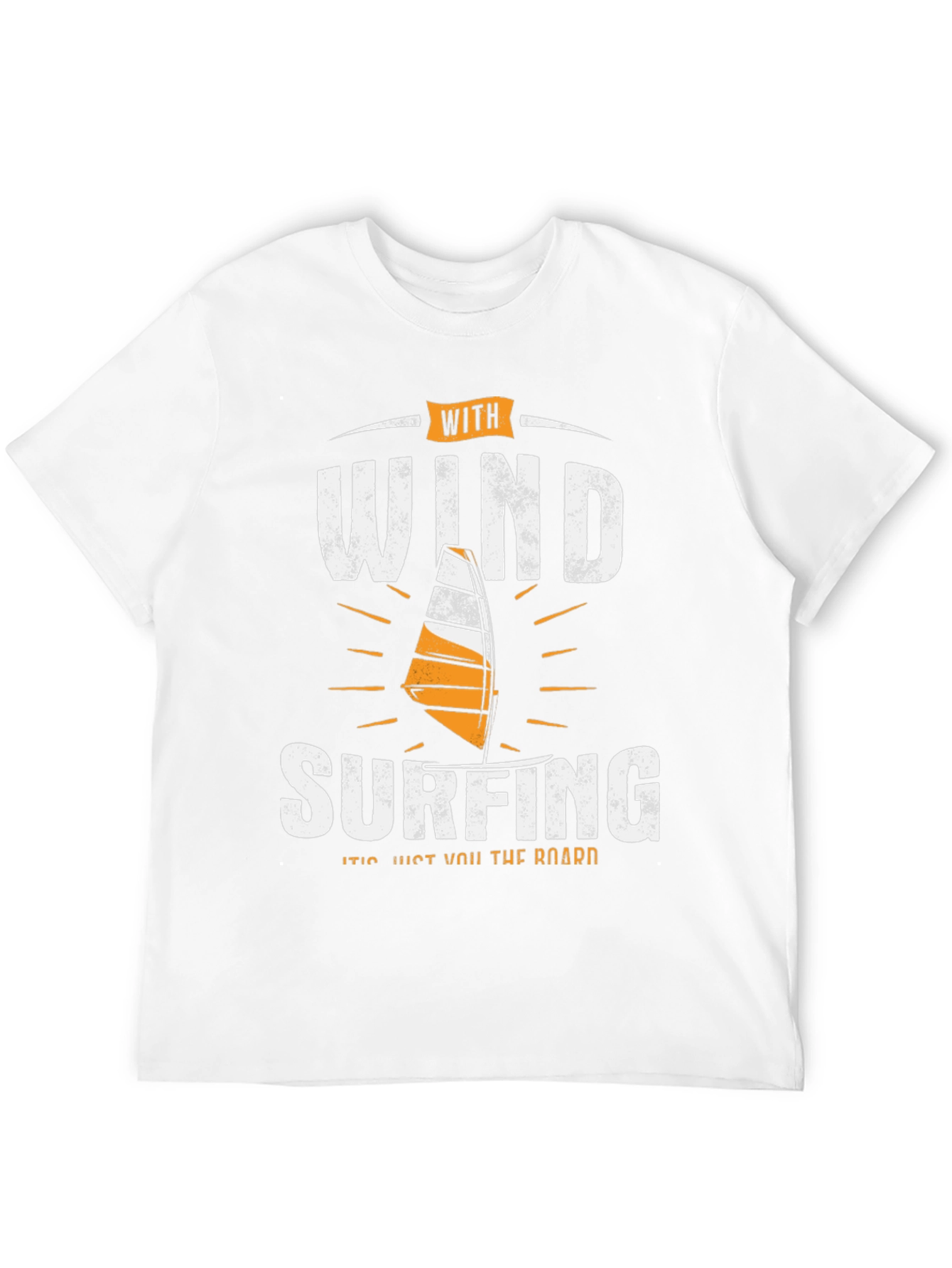 With Wind Surfing Mens Black T-Shirt
