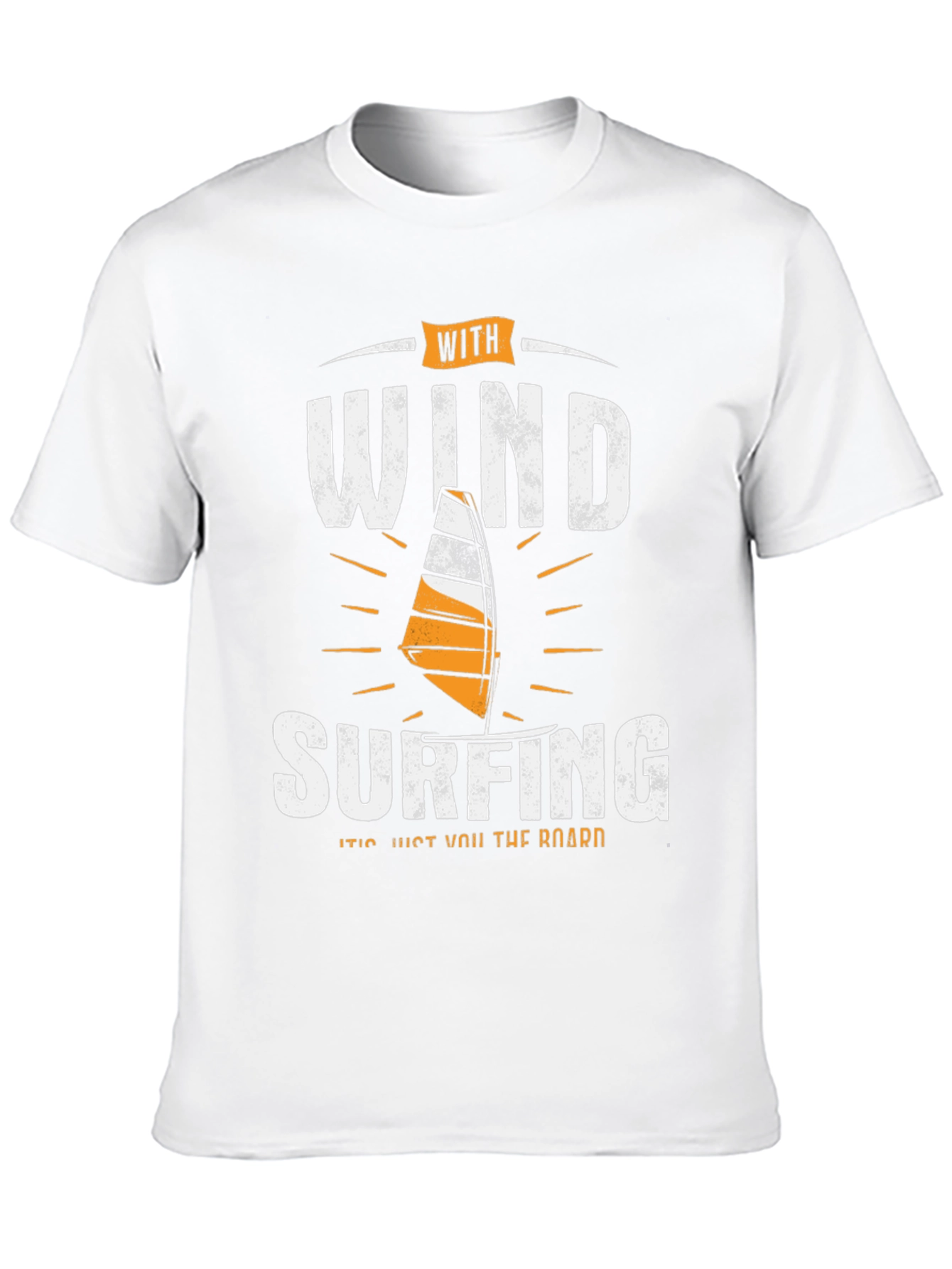 With Wind Surfing Mens Black T-Shirt