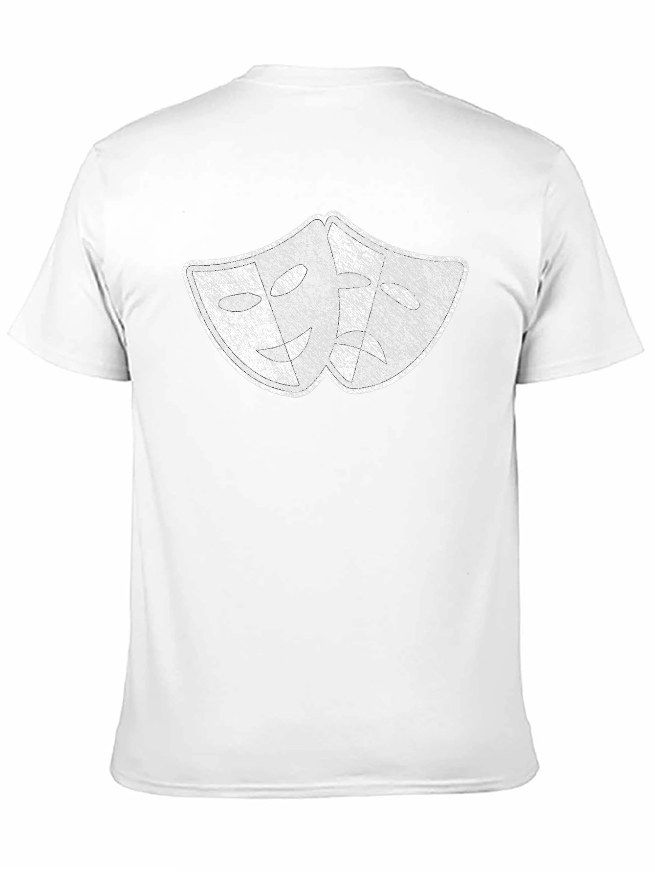 Distressed Drama Masks Graphic Tee - Black