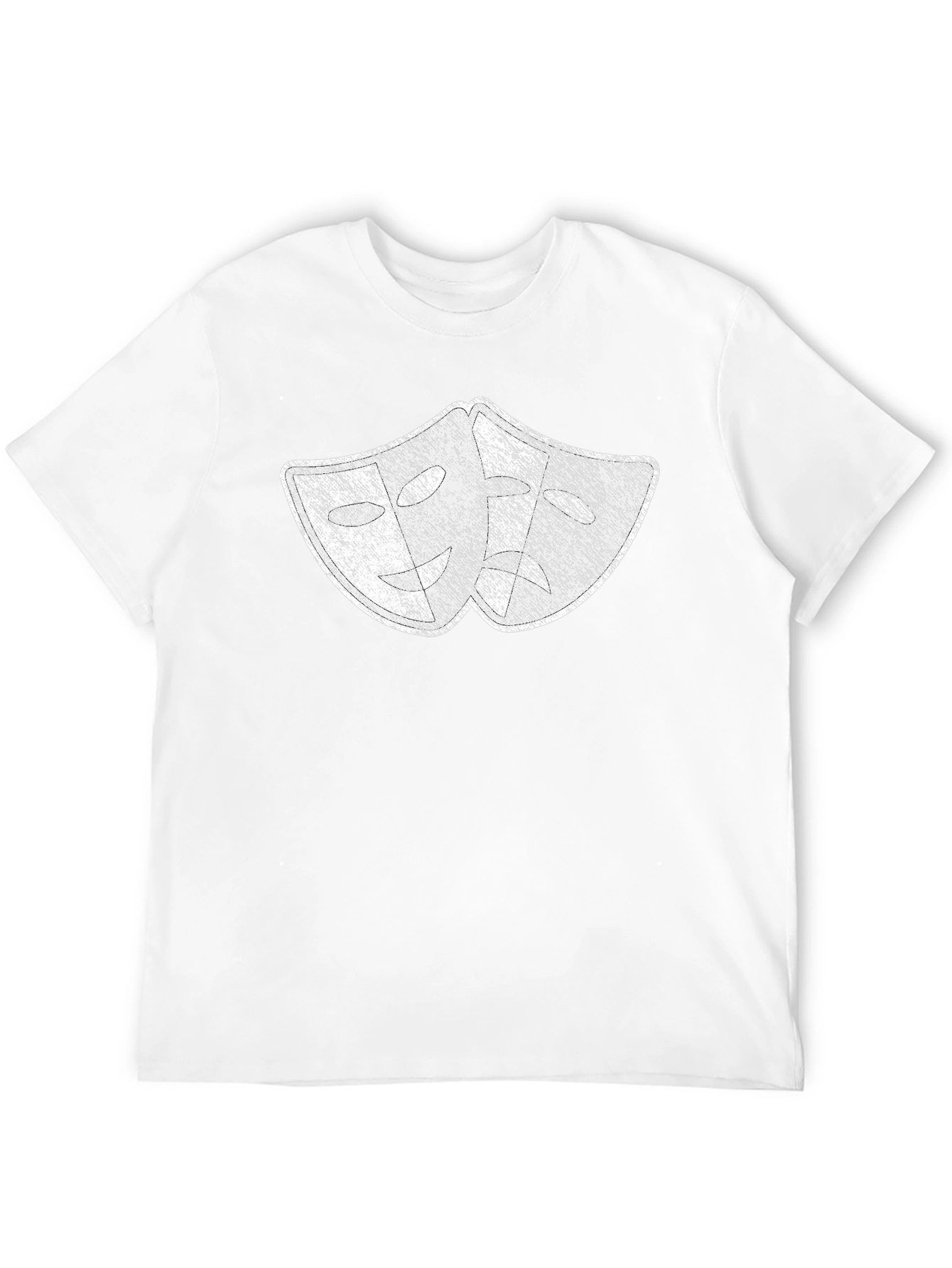 Distressed Drama Masks Graphic Tee - Black