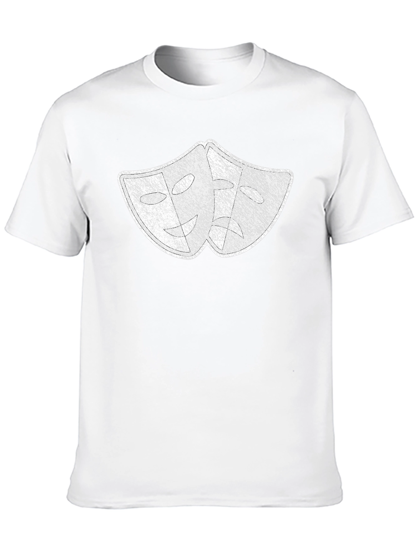 Distressed Drama Masks Graphic Tee - Black