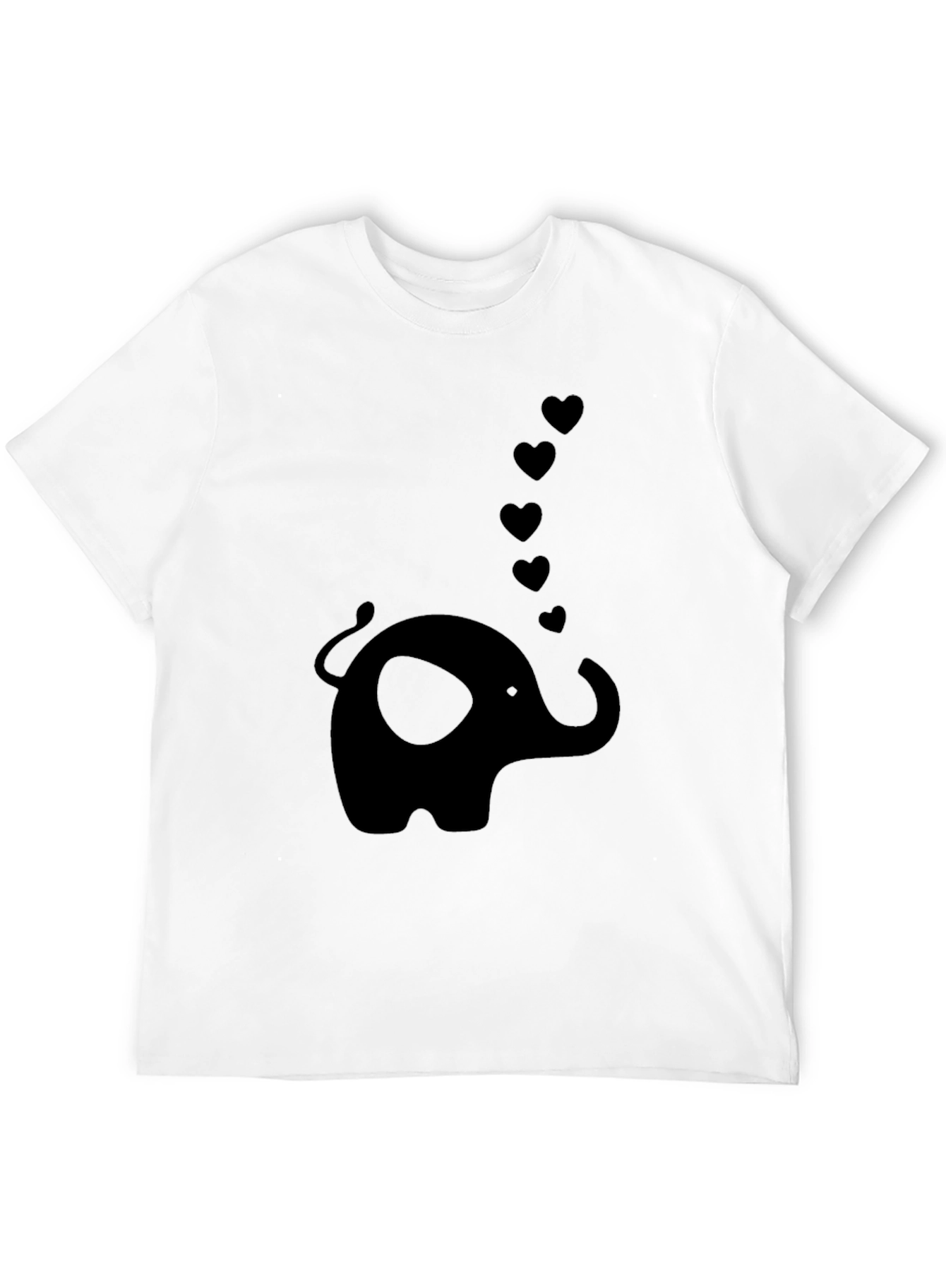 Elephant Love Tee - Classic Black Graphic T-Shirt