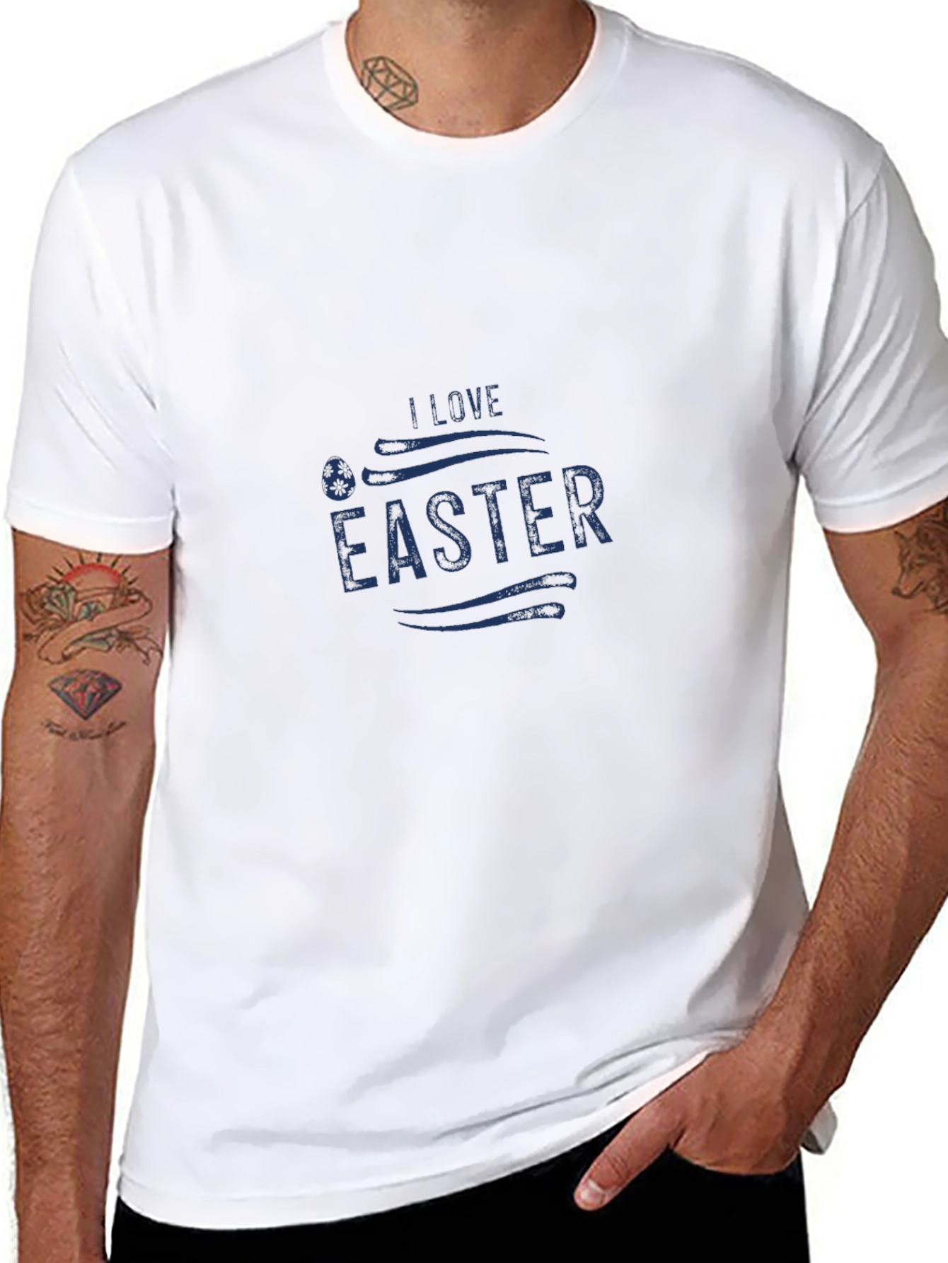 I Love Easter Graphic Tee - Black Casual T-Shirt