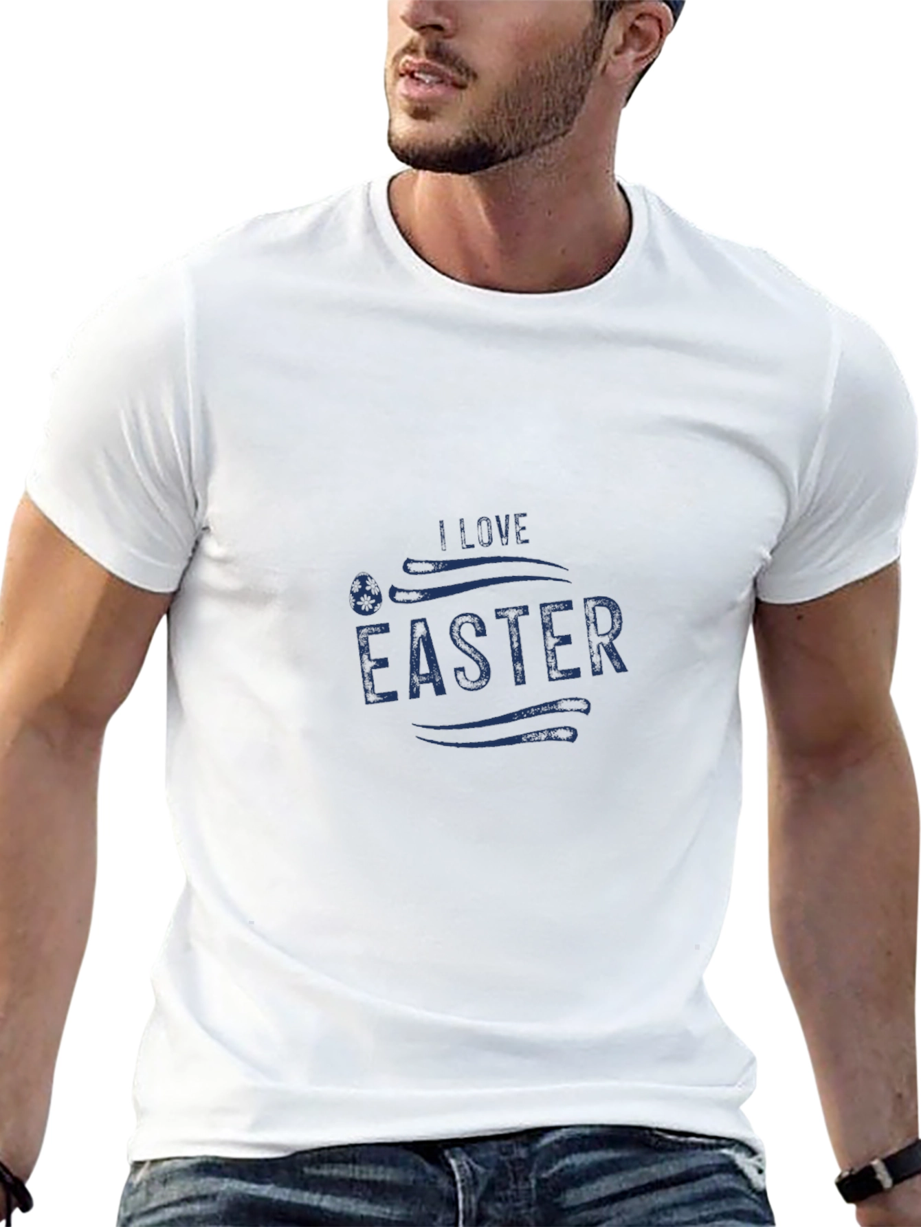I Love Easter Graphic Tee - Black Casual T-Shirt