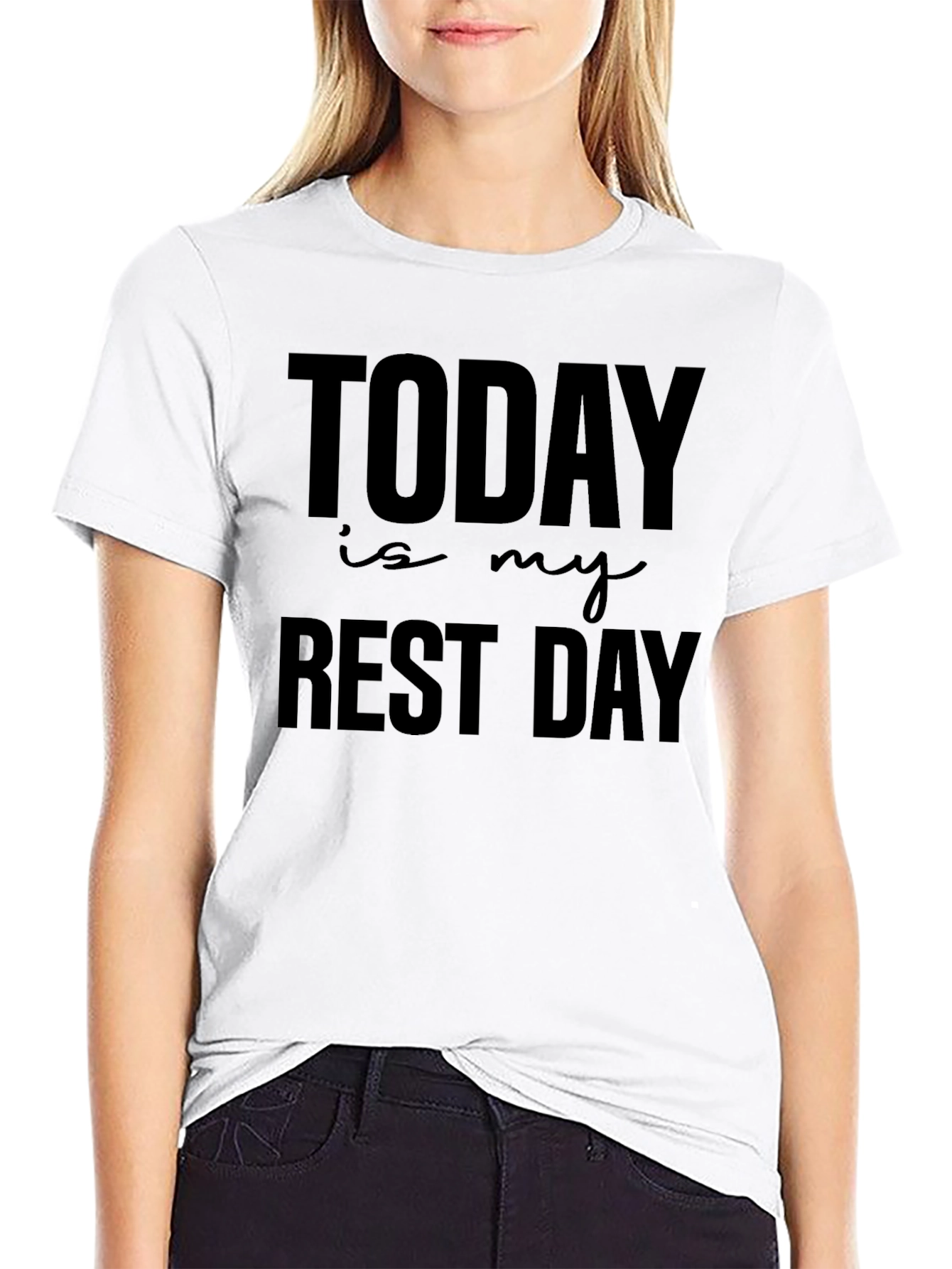 Today Is My Rest Day Black Graphic Tee