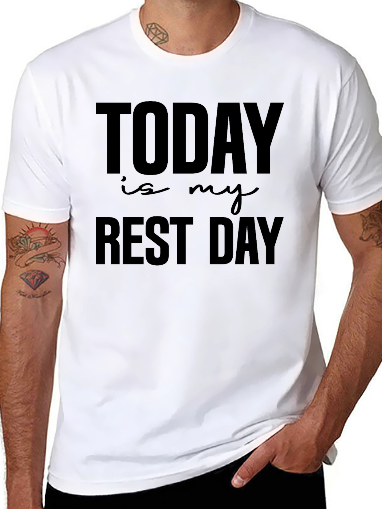 Today Is My Rest Day Black Graphic Tee
