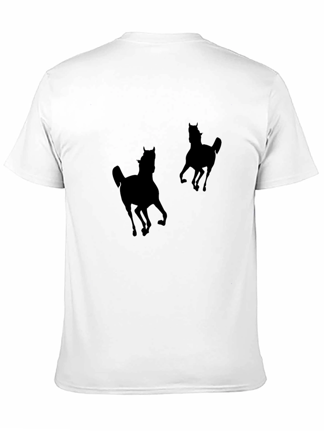 Black T-Shirt with Horse Silhouettes