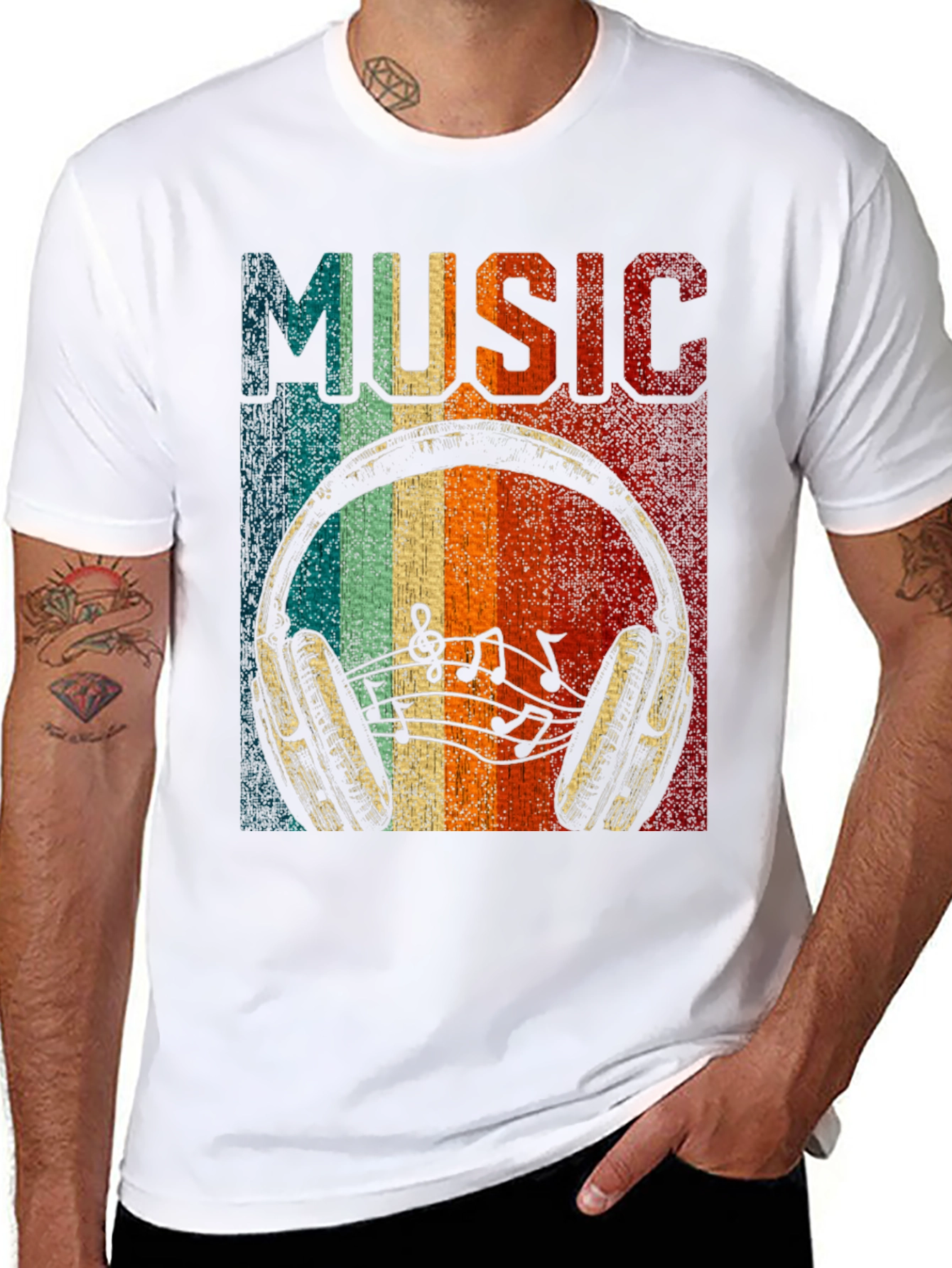 Retro Music Headphone T-Shirt