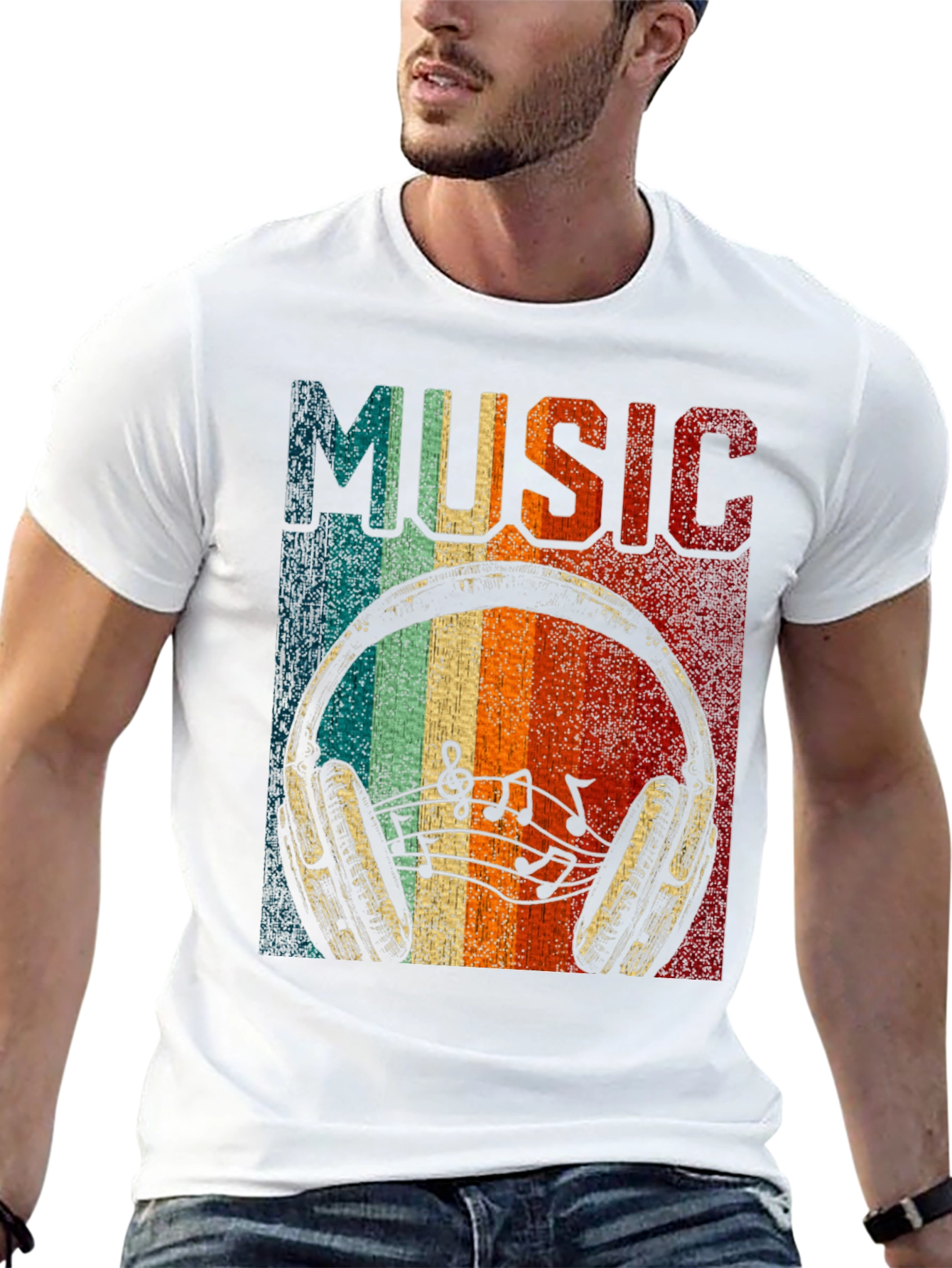 Retro Music Headphone T-Shirt