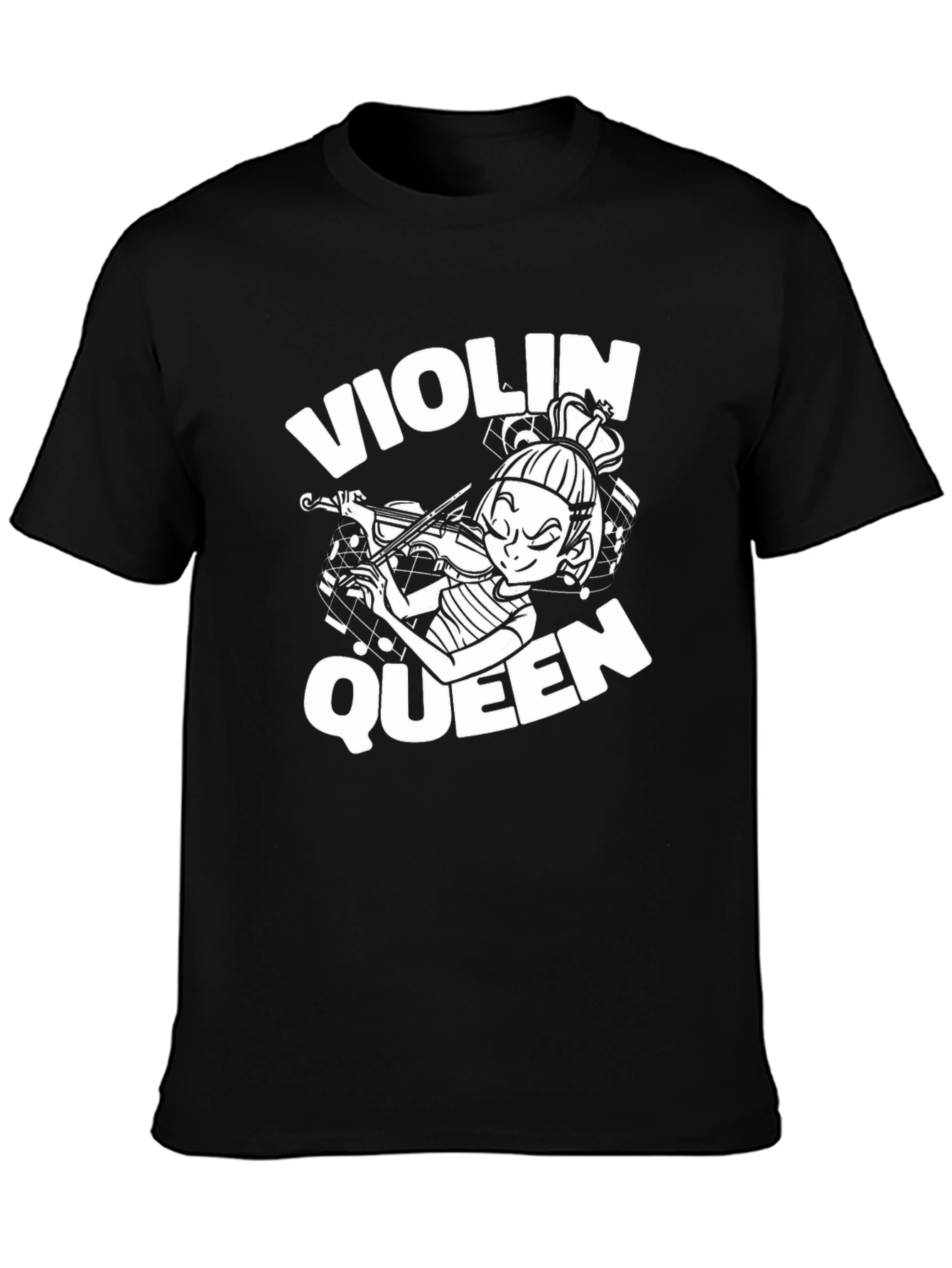 Violin Queen Black T-Shirt - Musician Graphic Tee