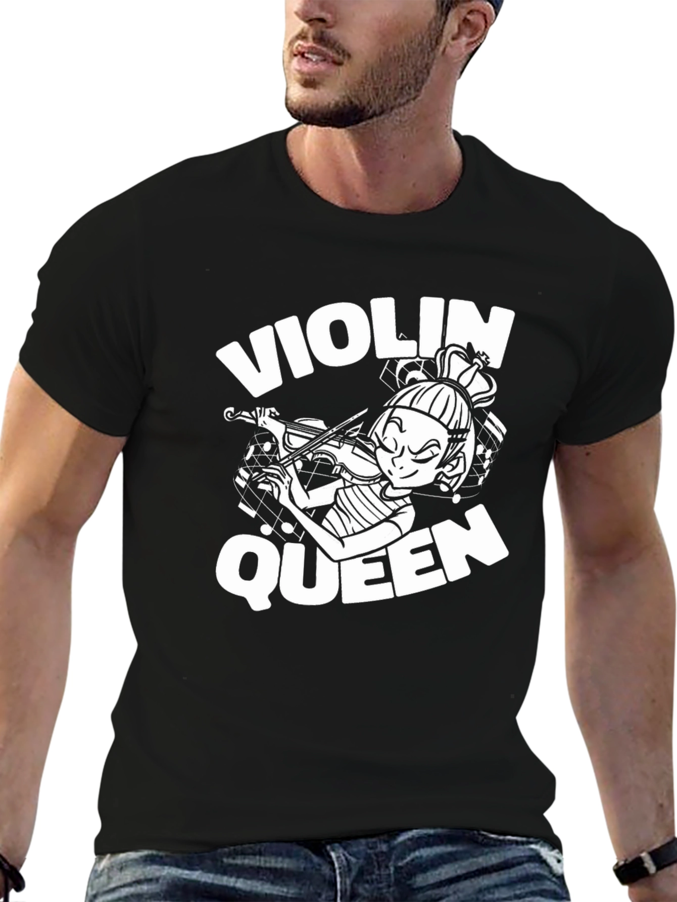 Violin Queen Black T-Shirt - Musician Graphic Tee