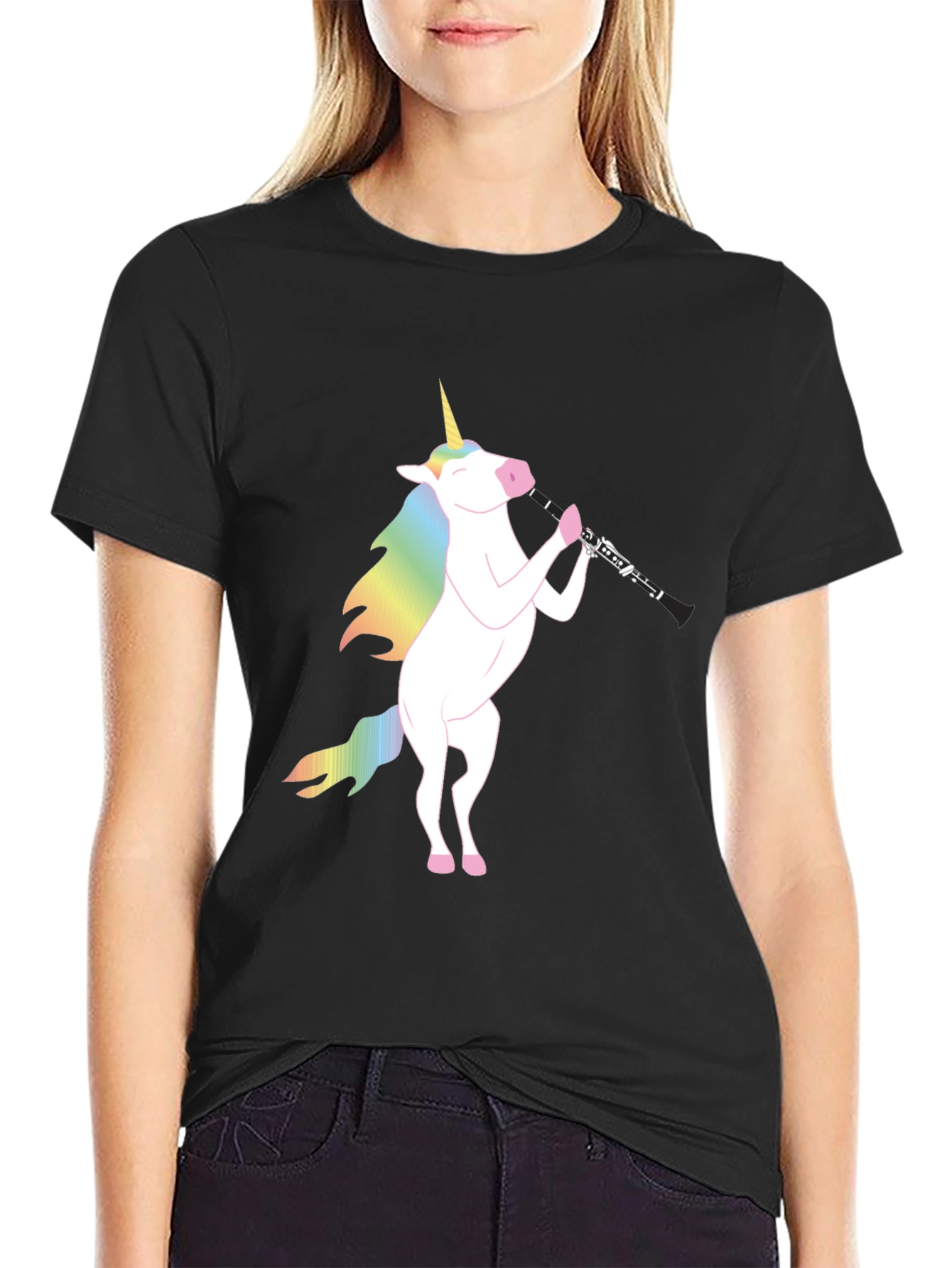 Unicorn Clarinet Black T-Shirt