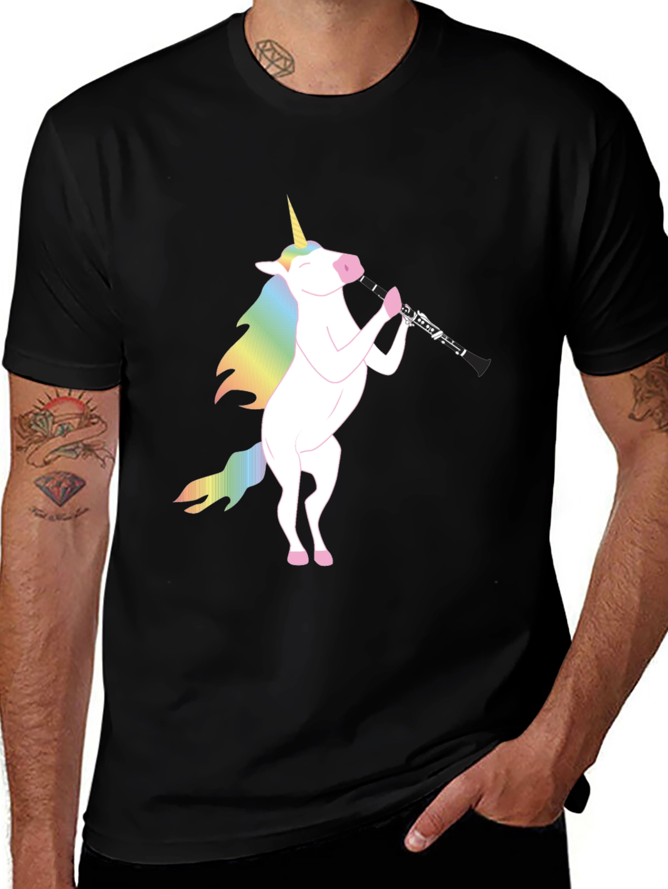 Unicorn Clarinet Black T-Shirt