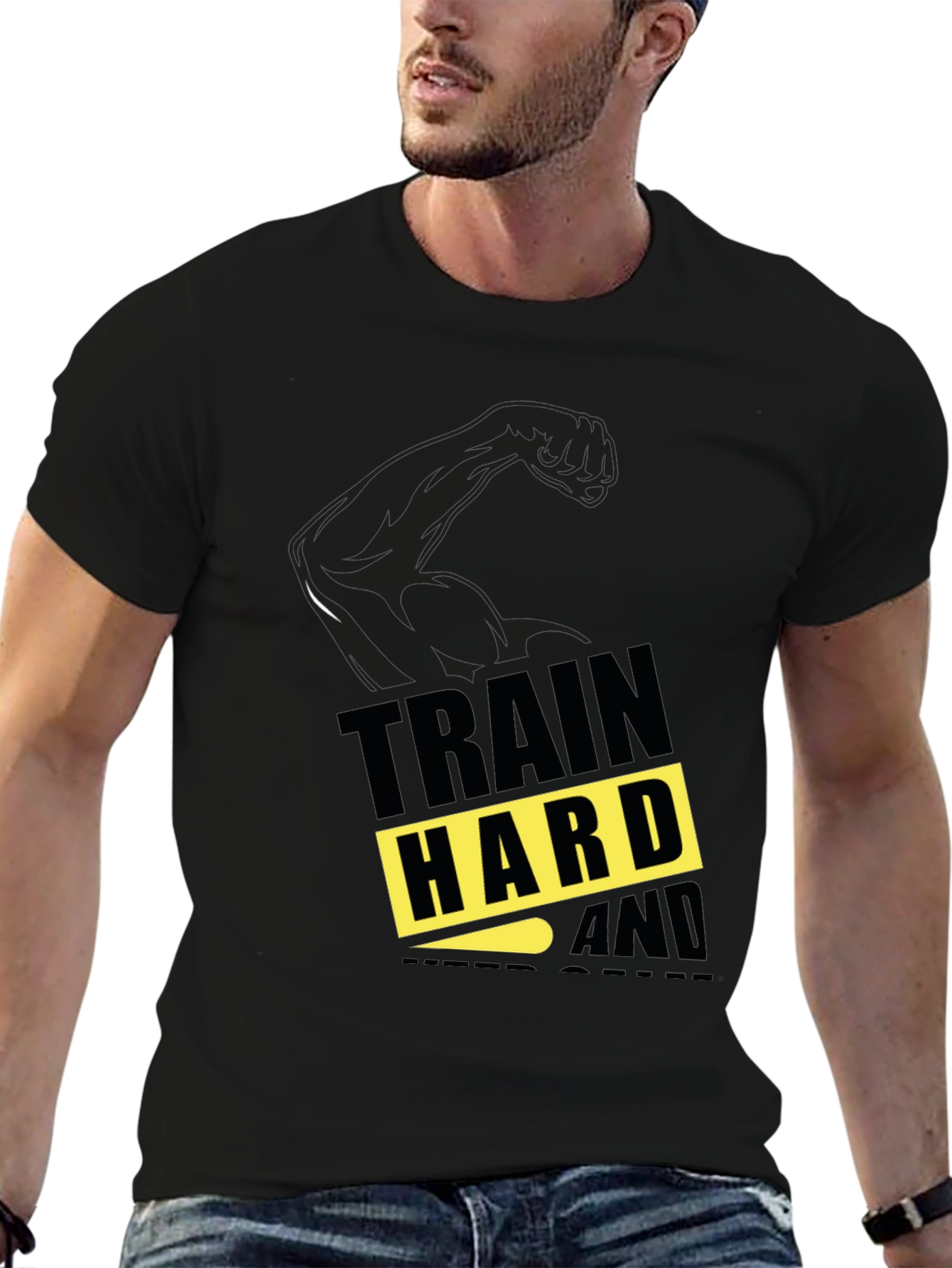 Train Hard Graphic T-Shirt - Fitness Apparel