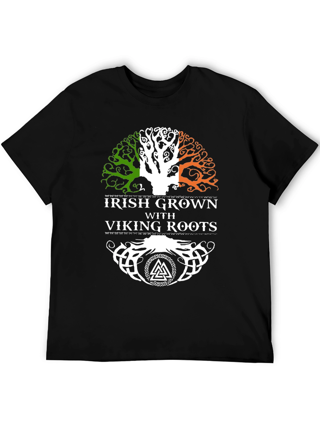 Irish Grown with Viking Roots Black T-Shirt