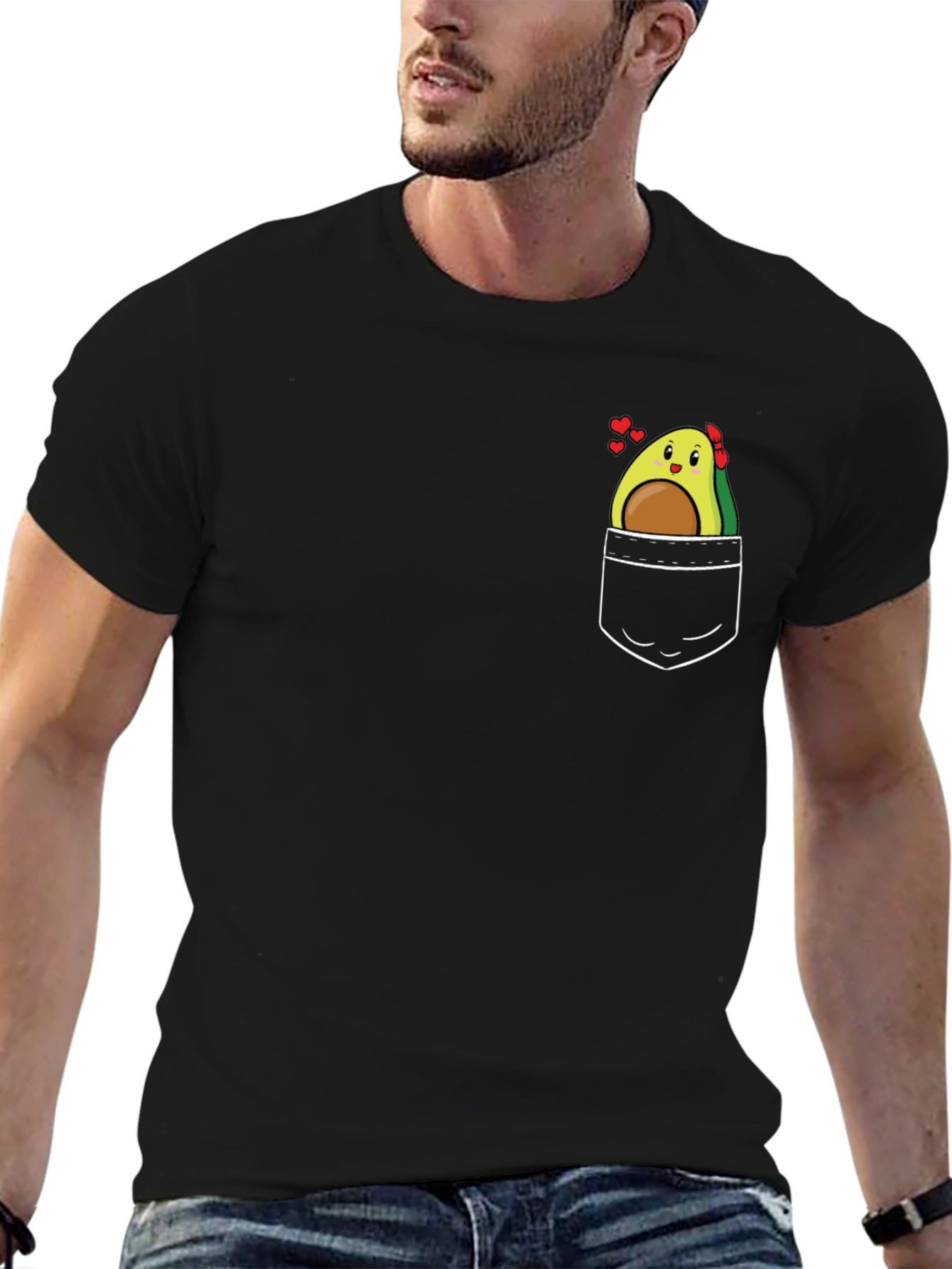 Avocado Pocket Graphic Tee - Cute Unisex T-Shirt
