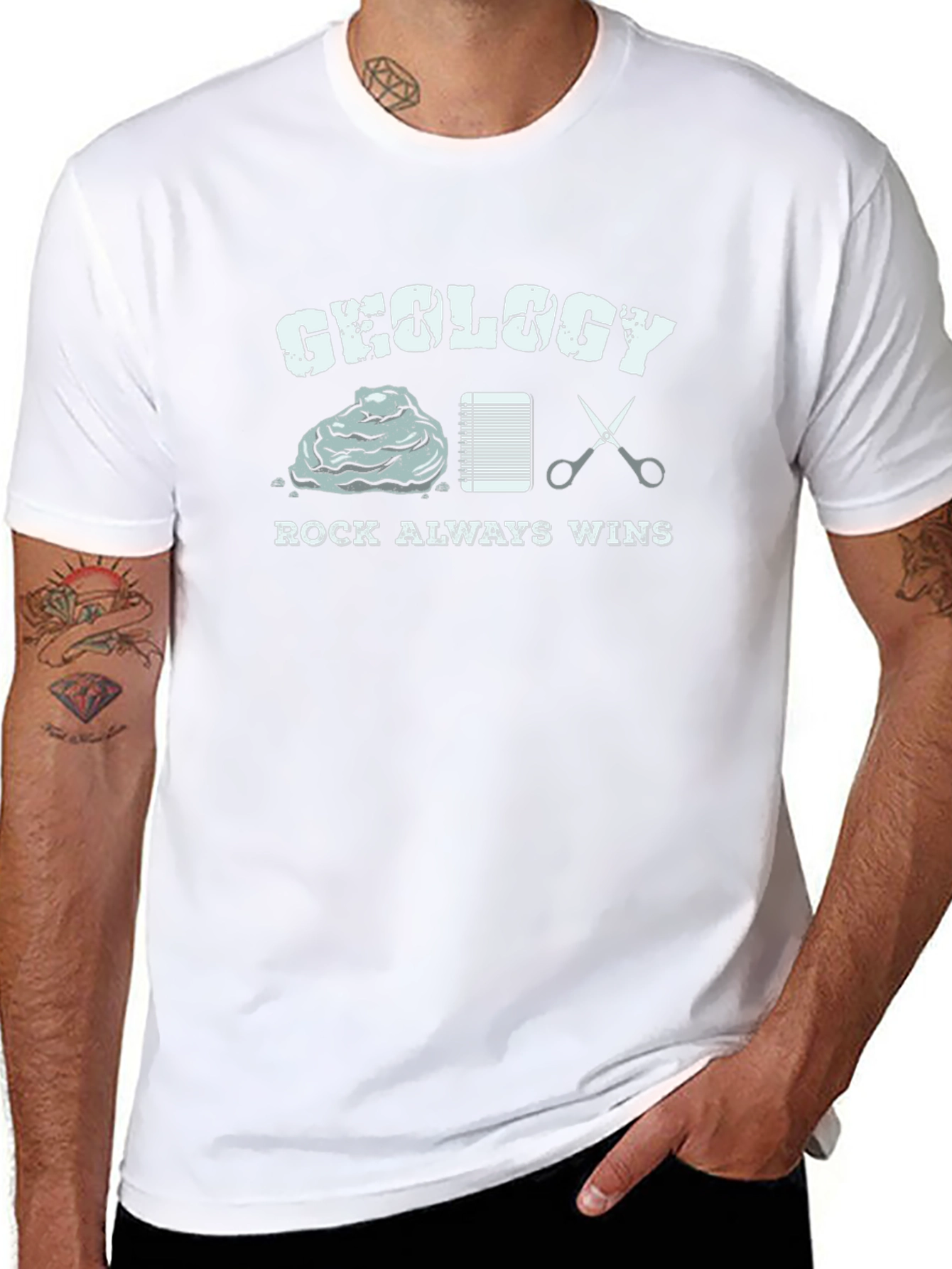 Geology Rock Always Wins Black T-Shirt