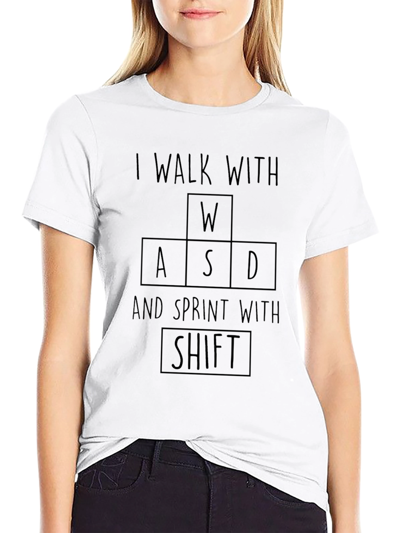 Gamer T-Shirt - Walk with WASD Sprint with Shift