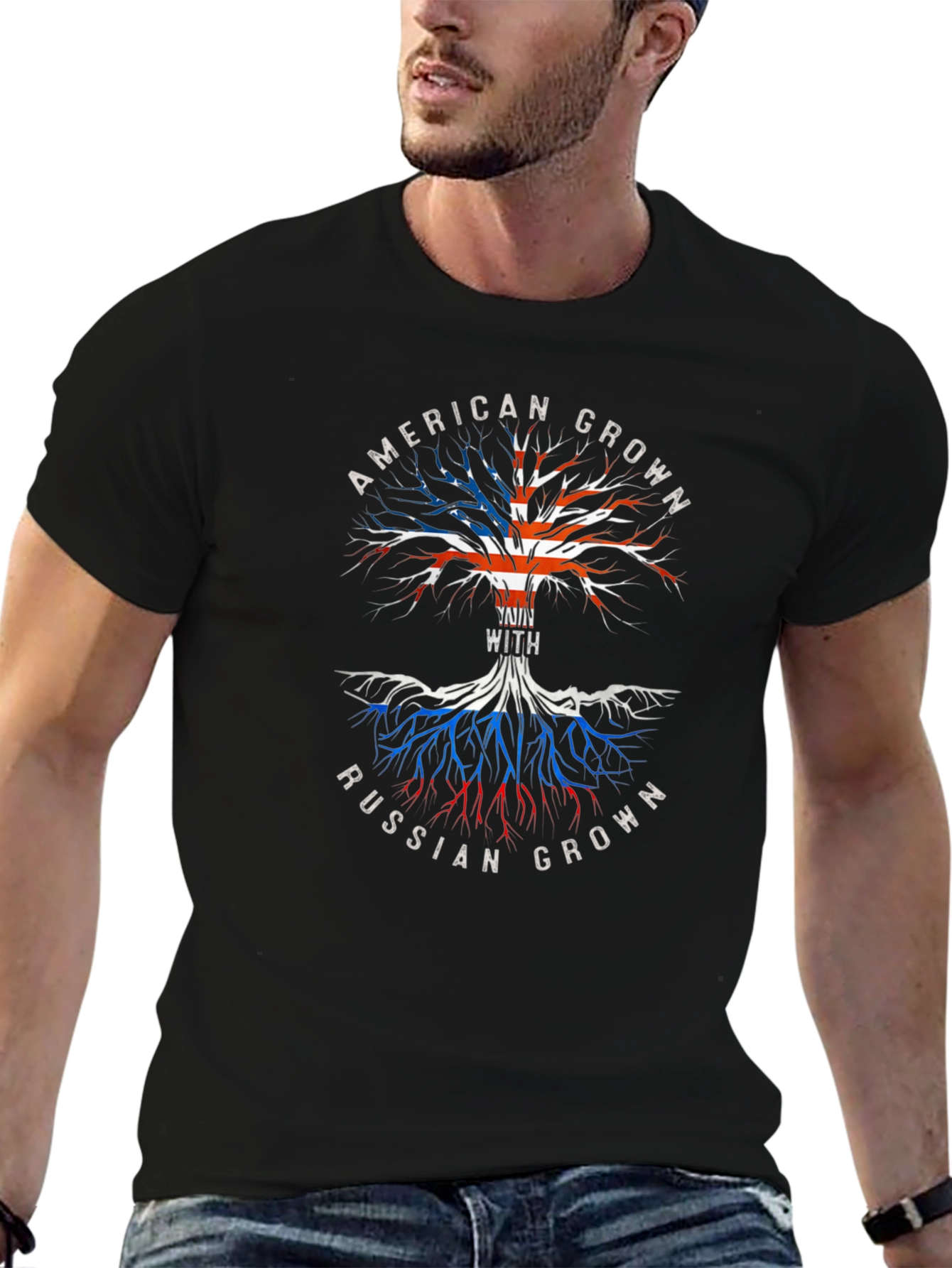 American & Russian Grown Tree Graphic Tee