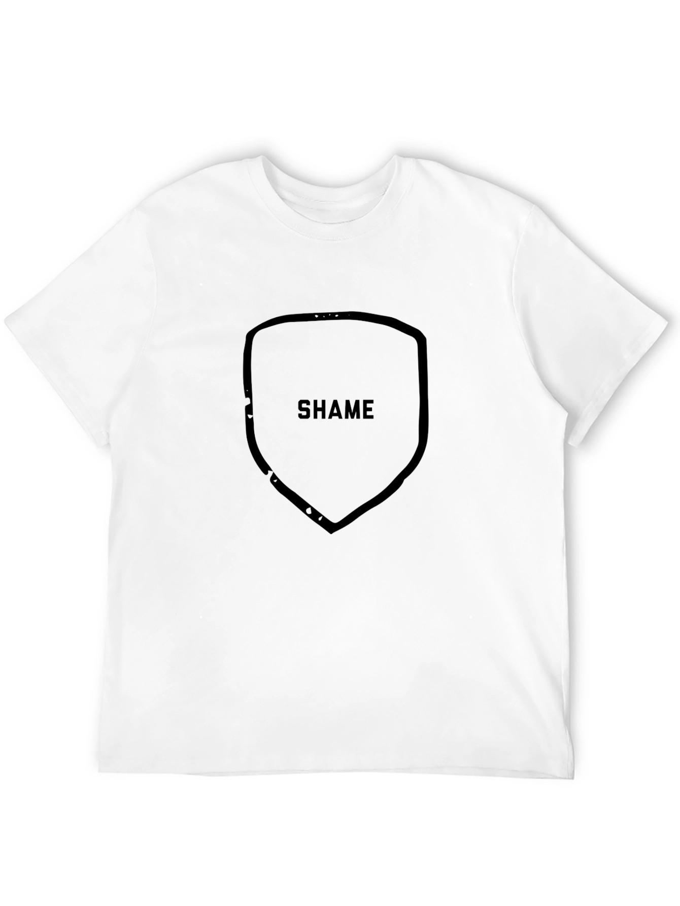 Shame Shield Black T-Shirt - Bold Graphic Tee