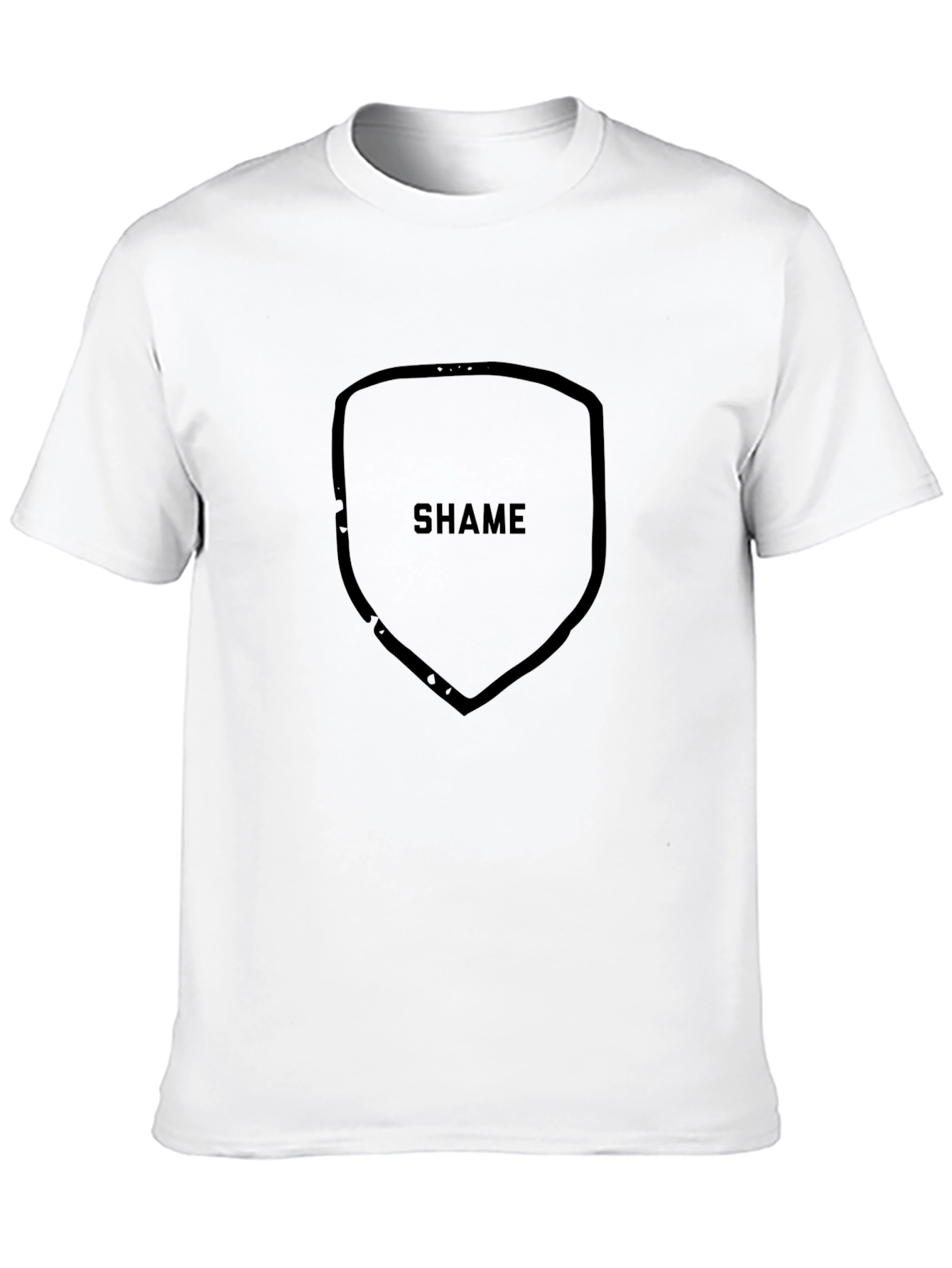 Shame Shield Black T-Shirt - Bold Graphic Tee