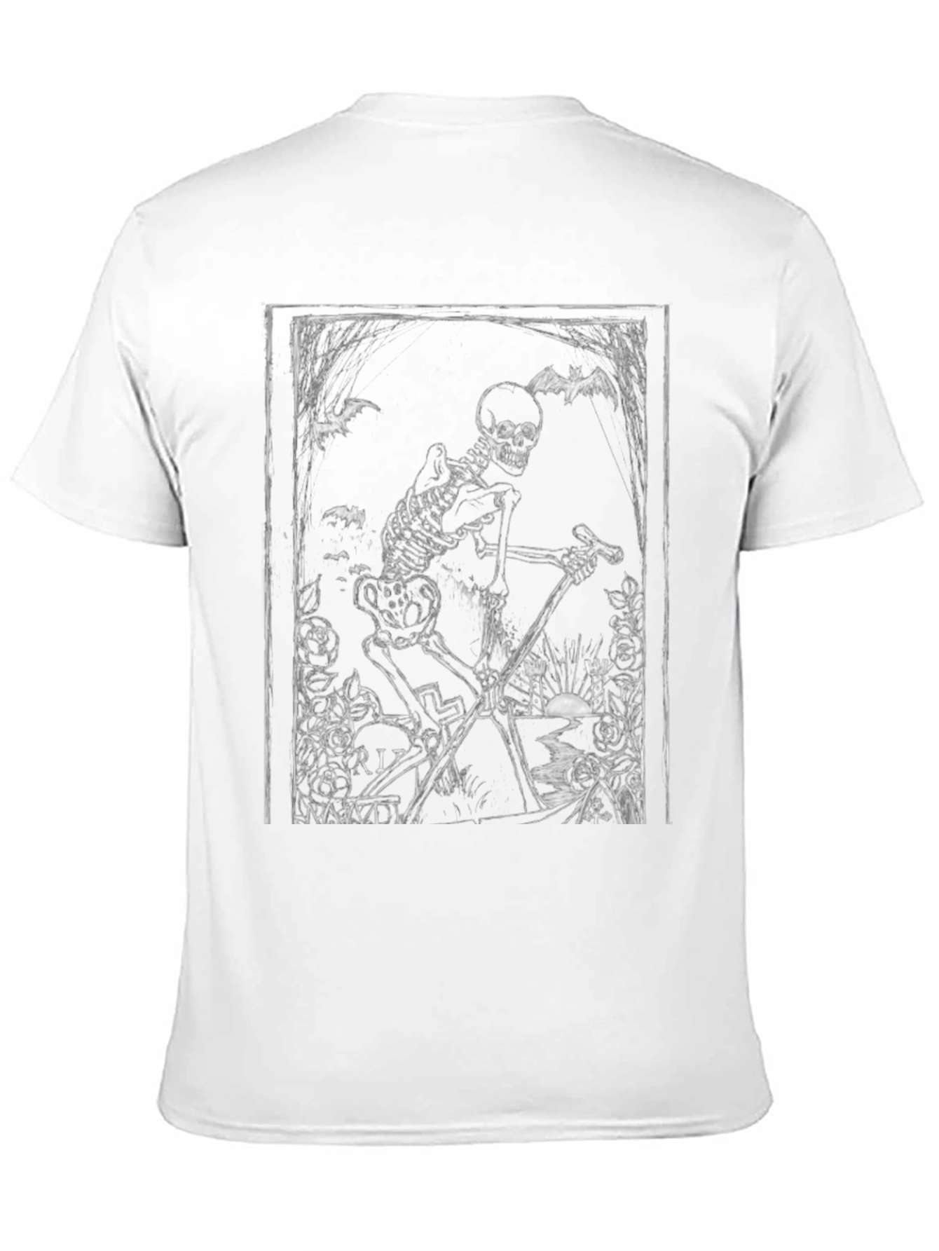 Gothic Skeleton Grim Reaper Black T-Shirt