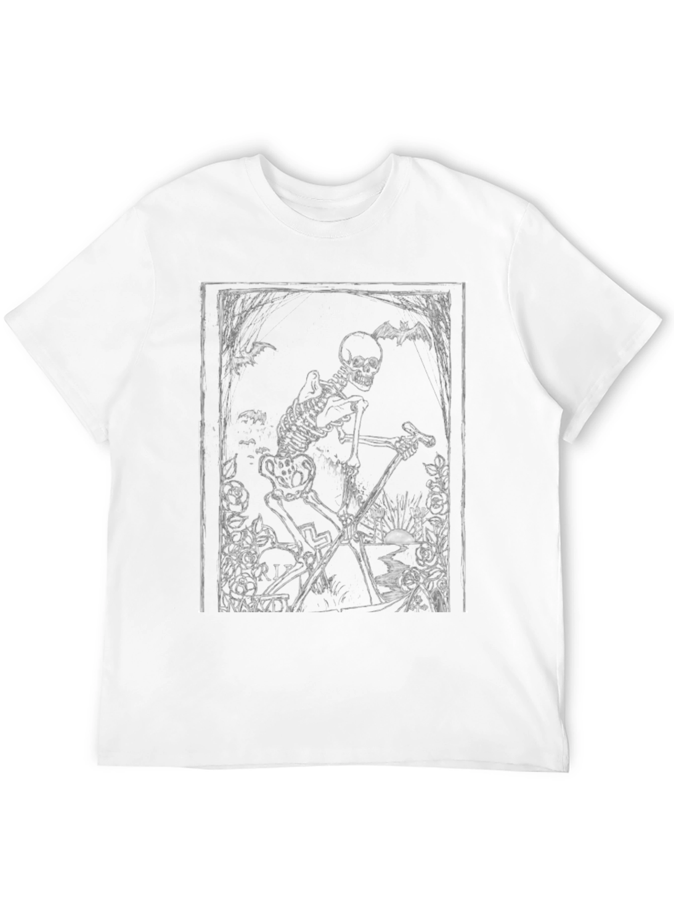 Gothic Skeleton Grim Reaper Black T-Shirt