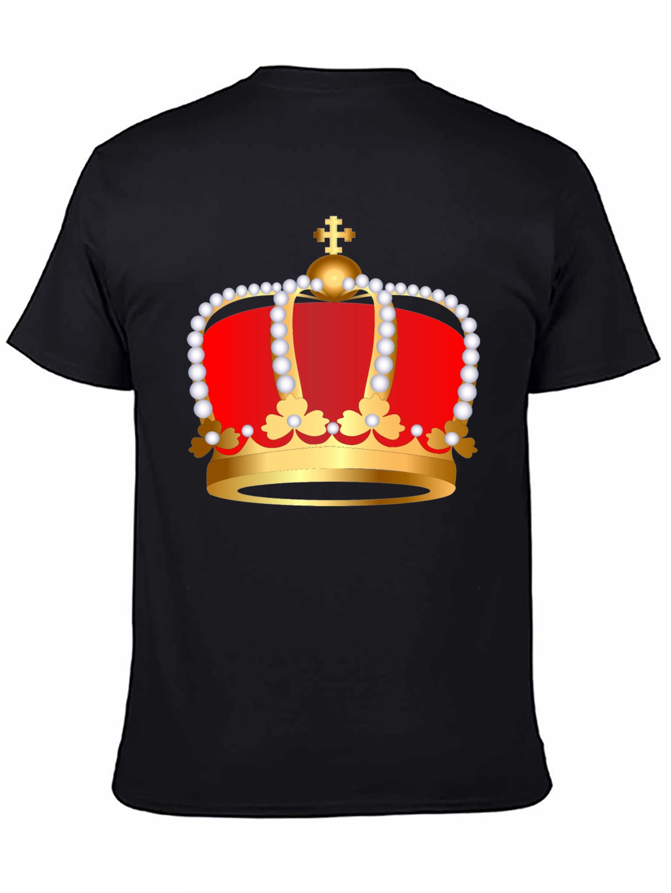 Regal Crown Graphic Tee - Black Cotton Blend