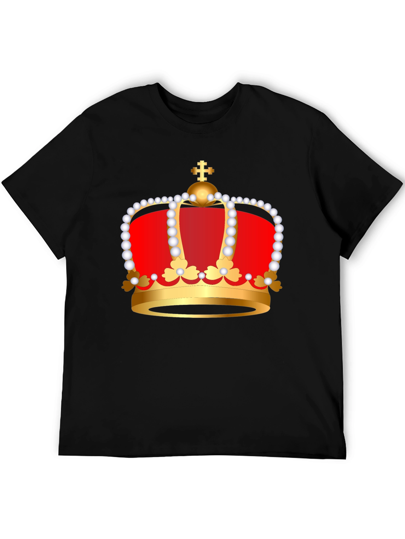 Regal Crown Graphic Tee - Black Cotton Blend