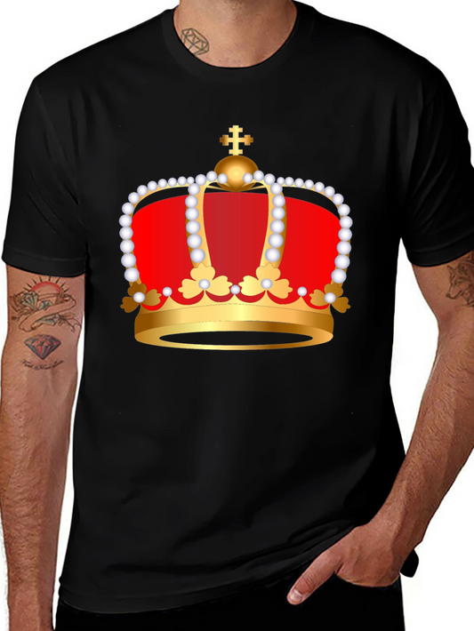 Regal Crown Graphic Tee - Black Cotton Blend