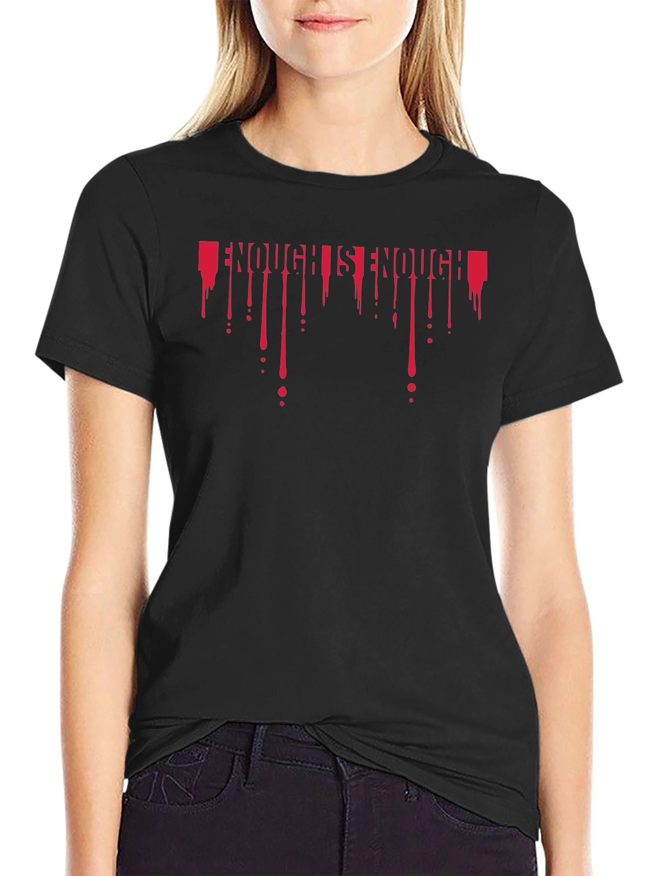 Enough Is Enough Black Graphic Tee